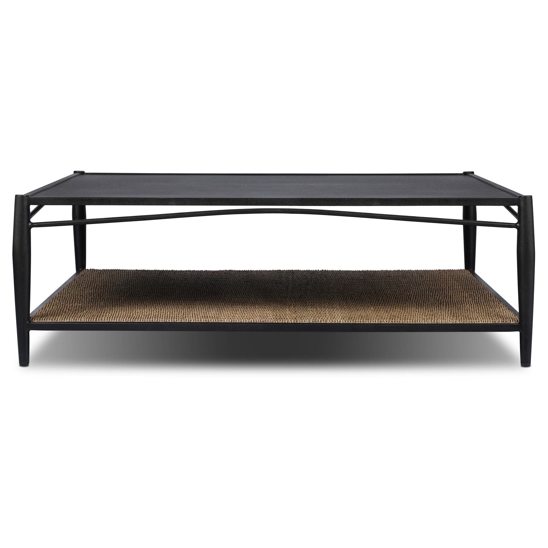 Four Hands Thalen Rough Iron Coffee Table side view