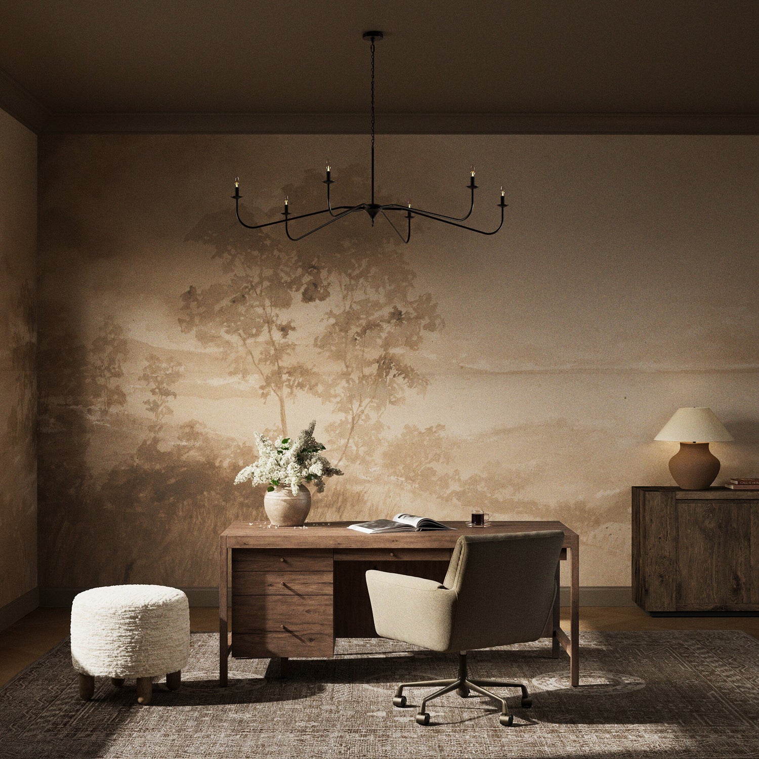 Mural by Aileen Fitzgerald x Four Hands Harmonic Hills Wallpaper