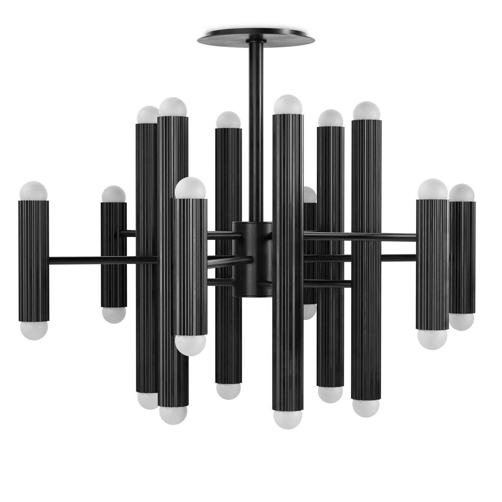 Four Hands Vesta Black Gunmetal Chandelier front view
