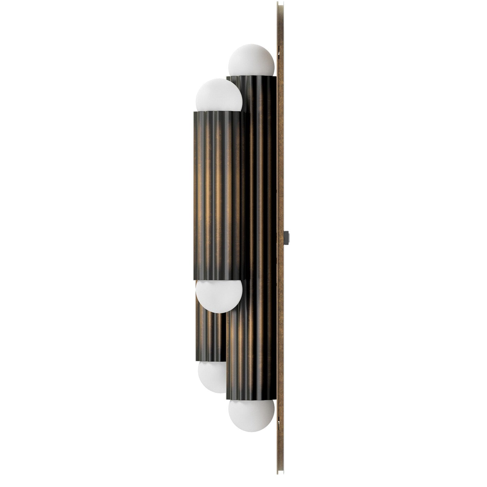 Four Hands Vesta Heritage Bronze Brass Triple Wall Sconce side view