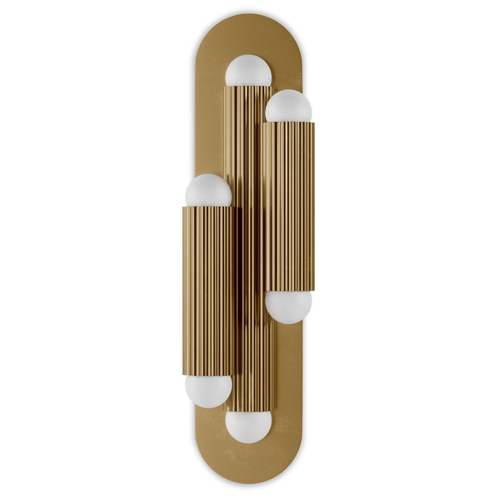 Four Hands Vesta Burnished Brass Triple Wall Sconce front view