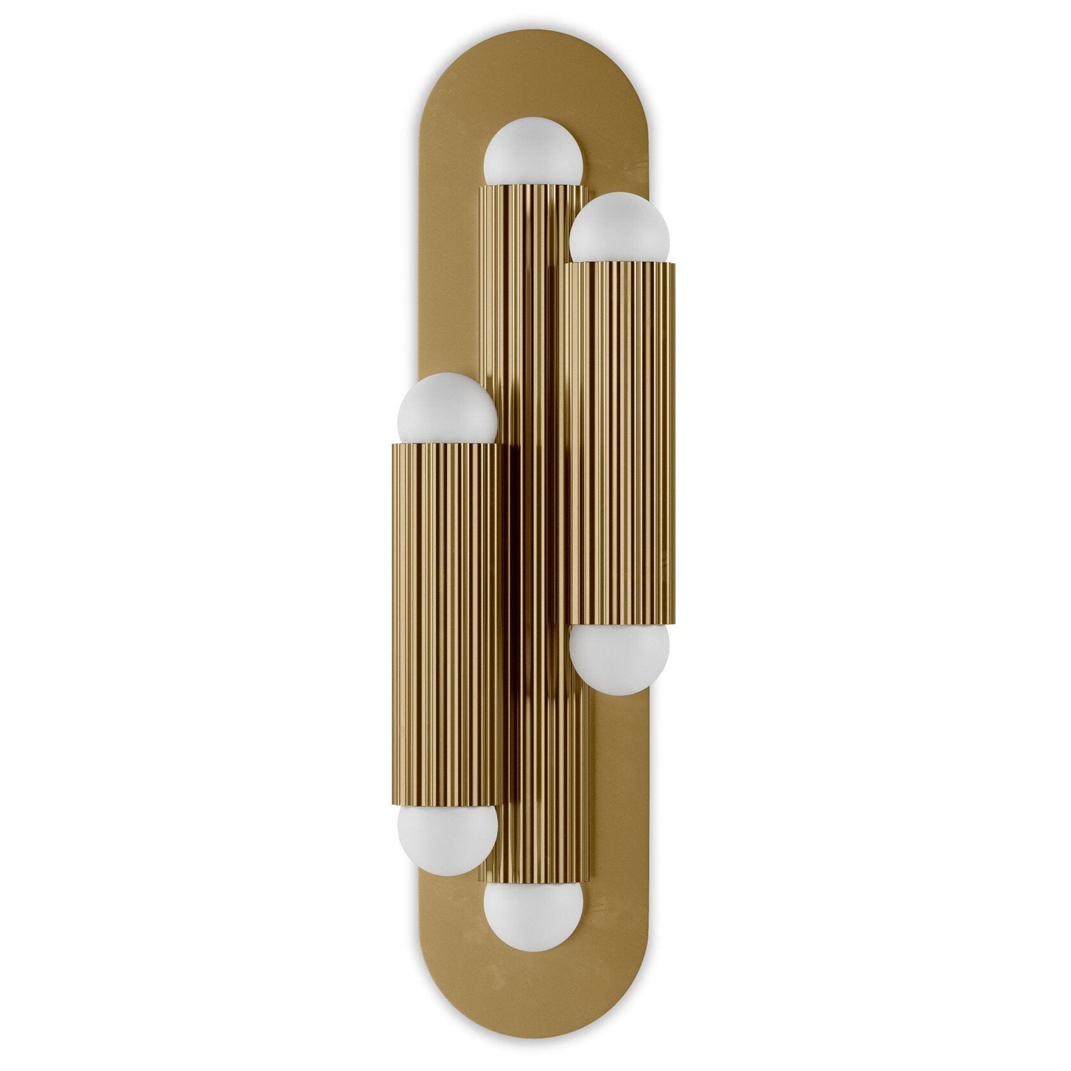 Four Hands Vesta Burnished Brass Triple Wall Sconce front view