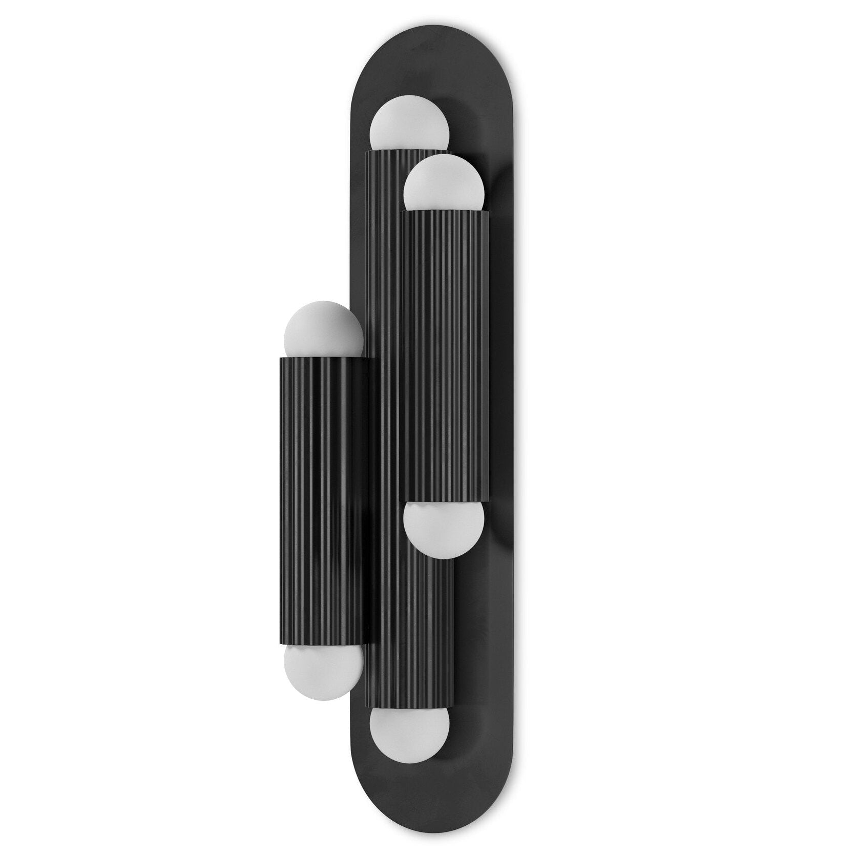 Four Hands Vesta Black Gunmetal Triple Wall Sconce styled setting