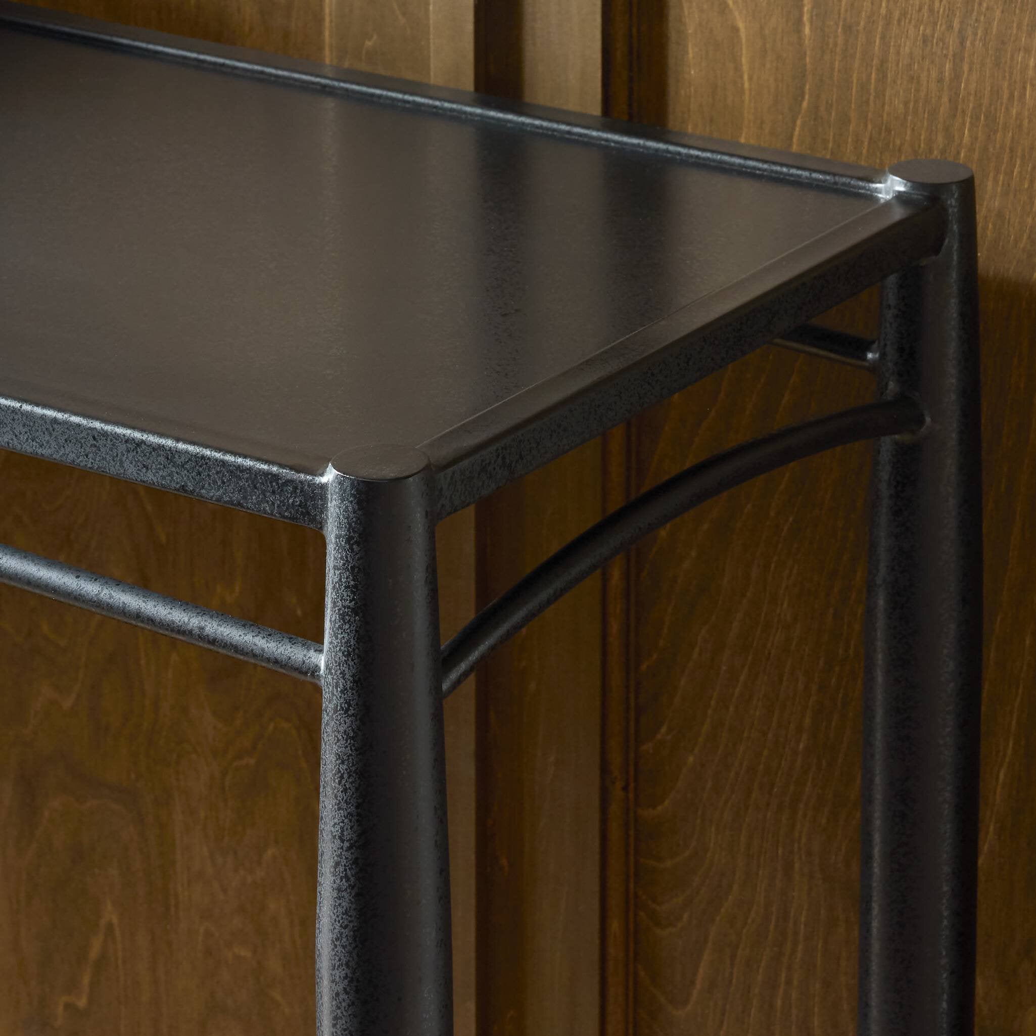 Four Hands Thalen Rough Iron Console Table close detail shot