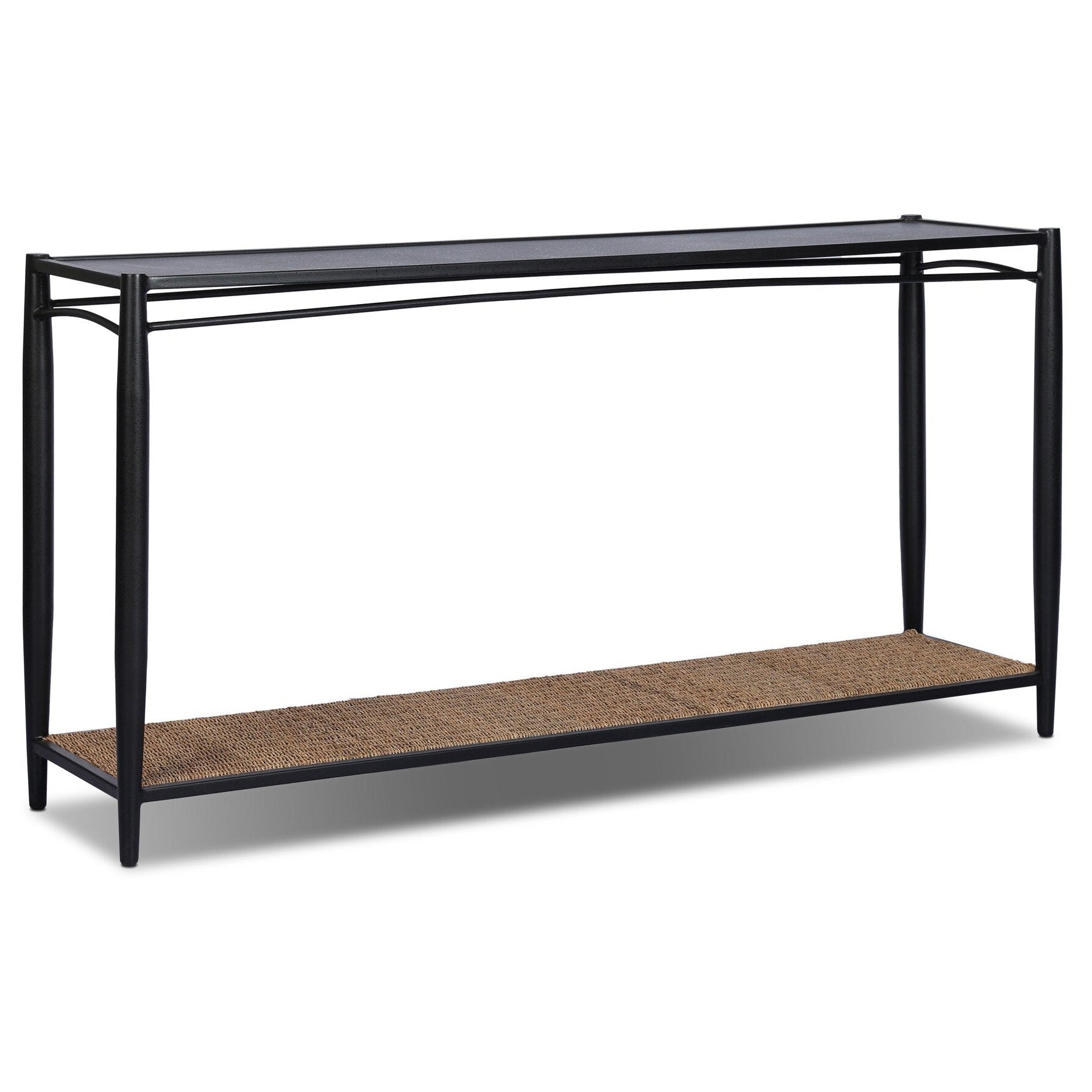 Four Hands Thalen Rough Iron Console Table styled setting