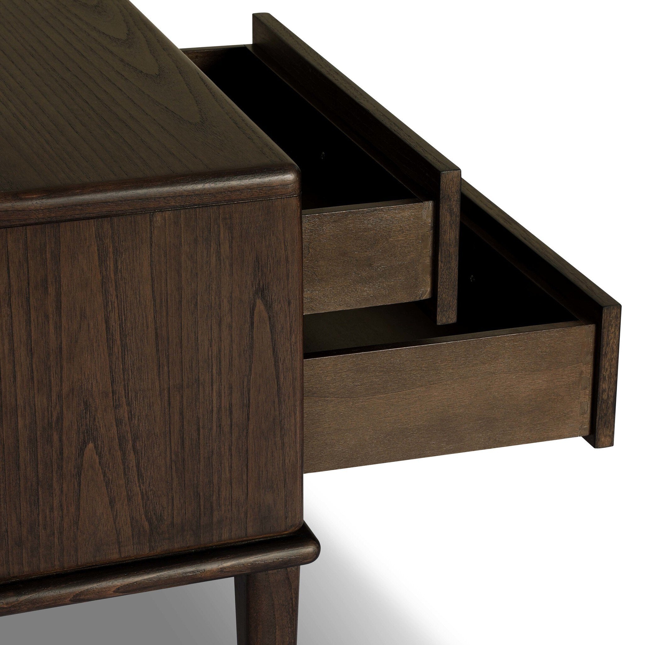 Four Hands Zaria Dark Brown Sungkai Nightstand texture close-up