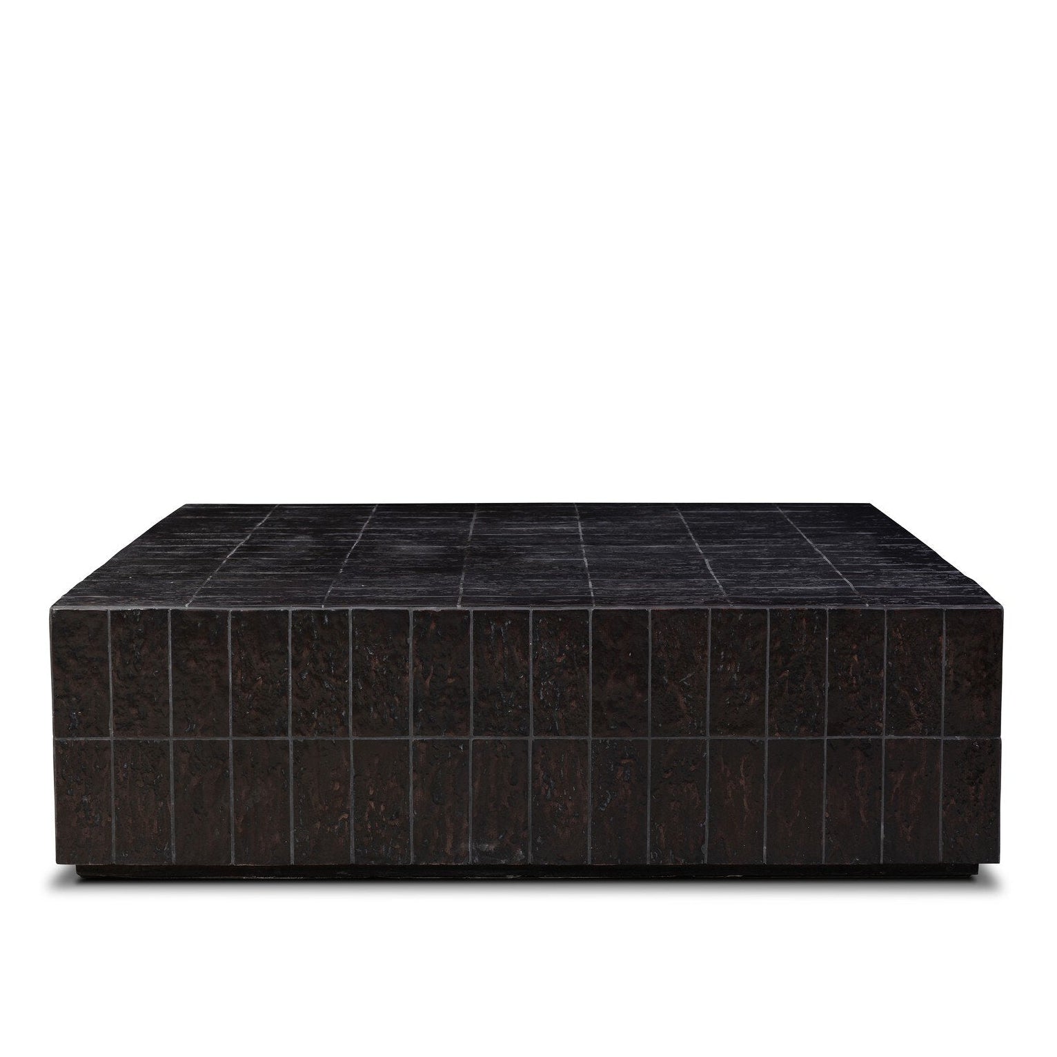 Four Hands Tanik Textured Brown Tile Coffee Table — front view