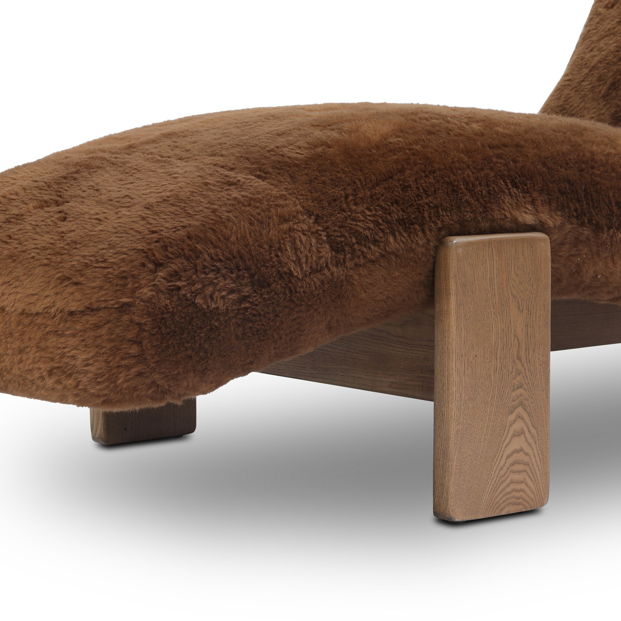 Four Hands Rivas Ochre Shearling Chaise — construction detail