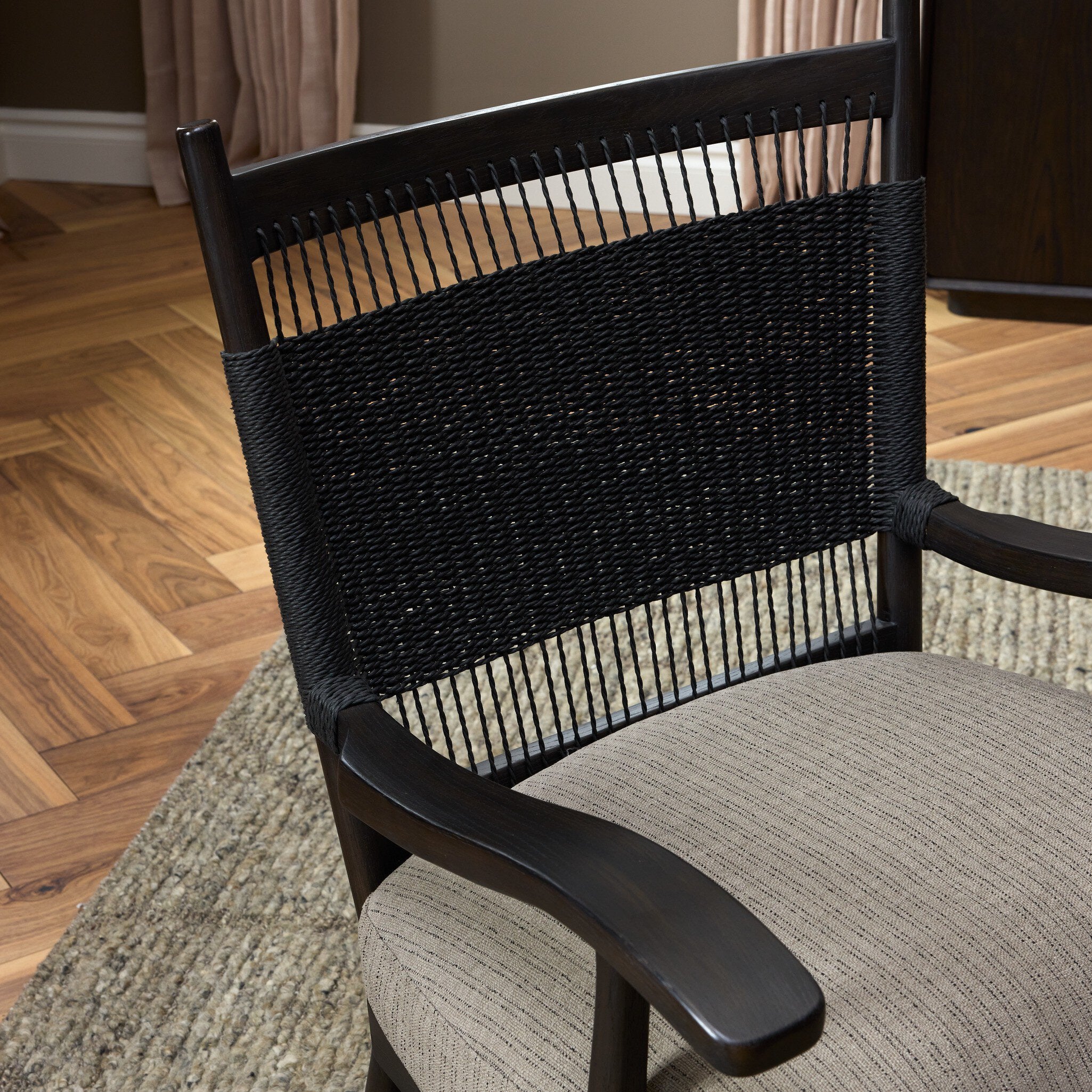 Four Hands Anders Ambro Stripe Chair — hardware detail