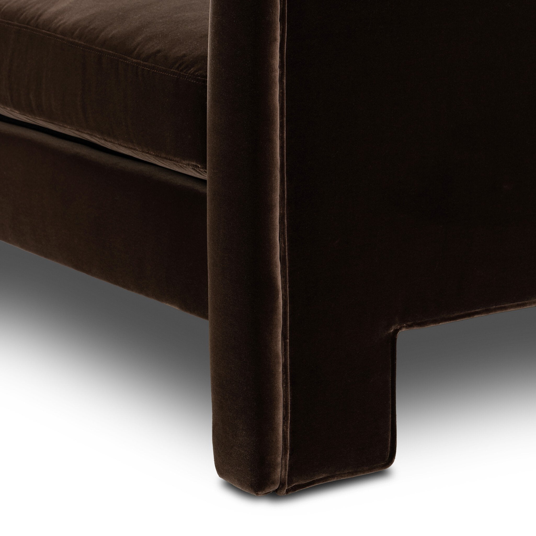 Four Hands Katya Surrey Cocoa 80in Sofa — edge and joinery detail