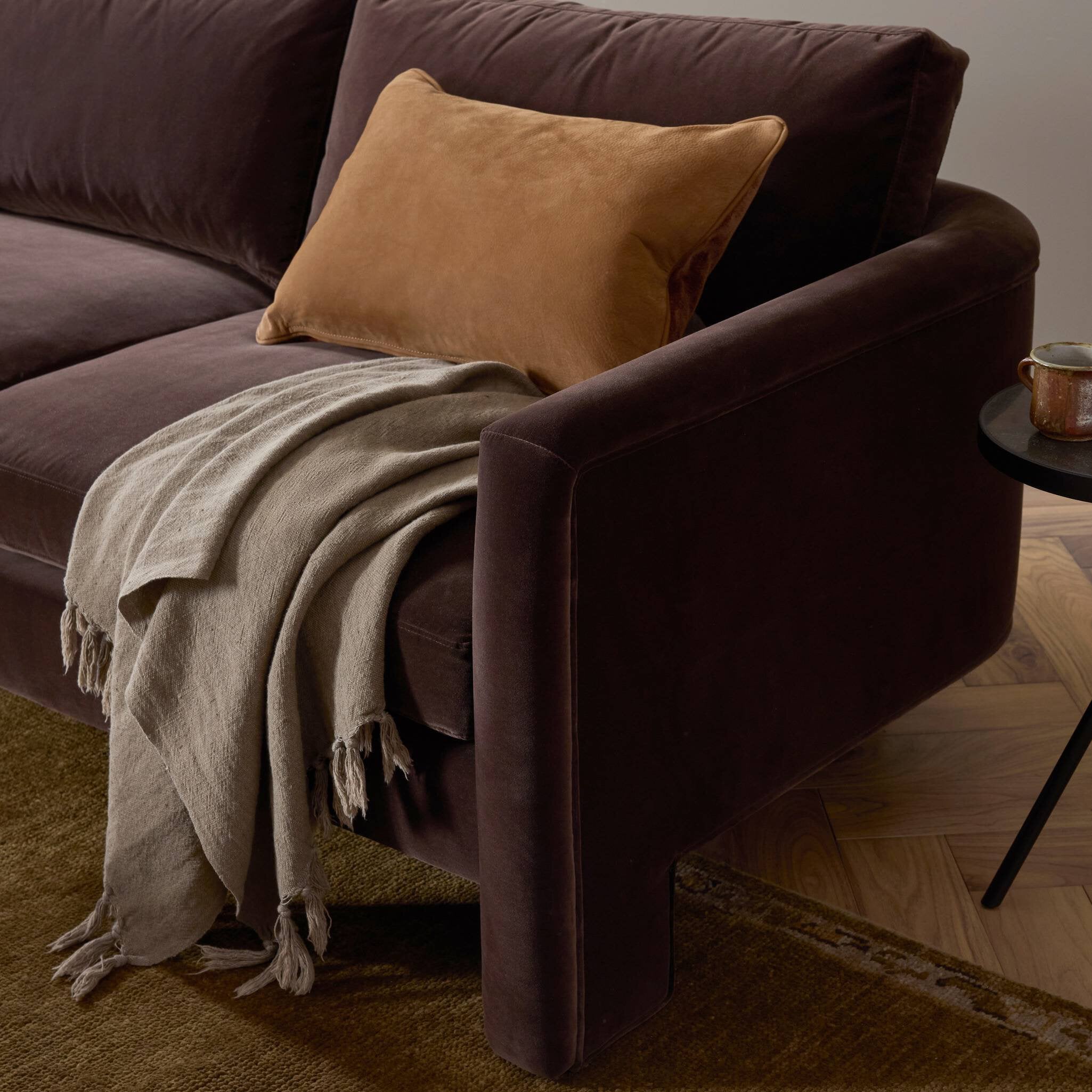 Four Hands Katya Surrey Cocoa 80in Sofa — finish detail