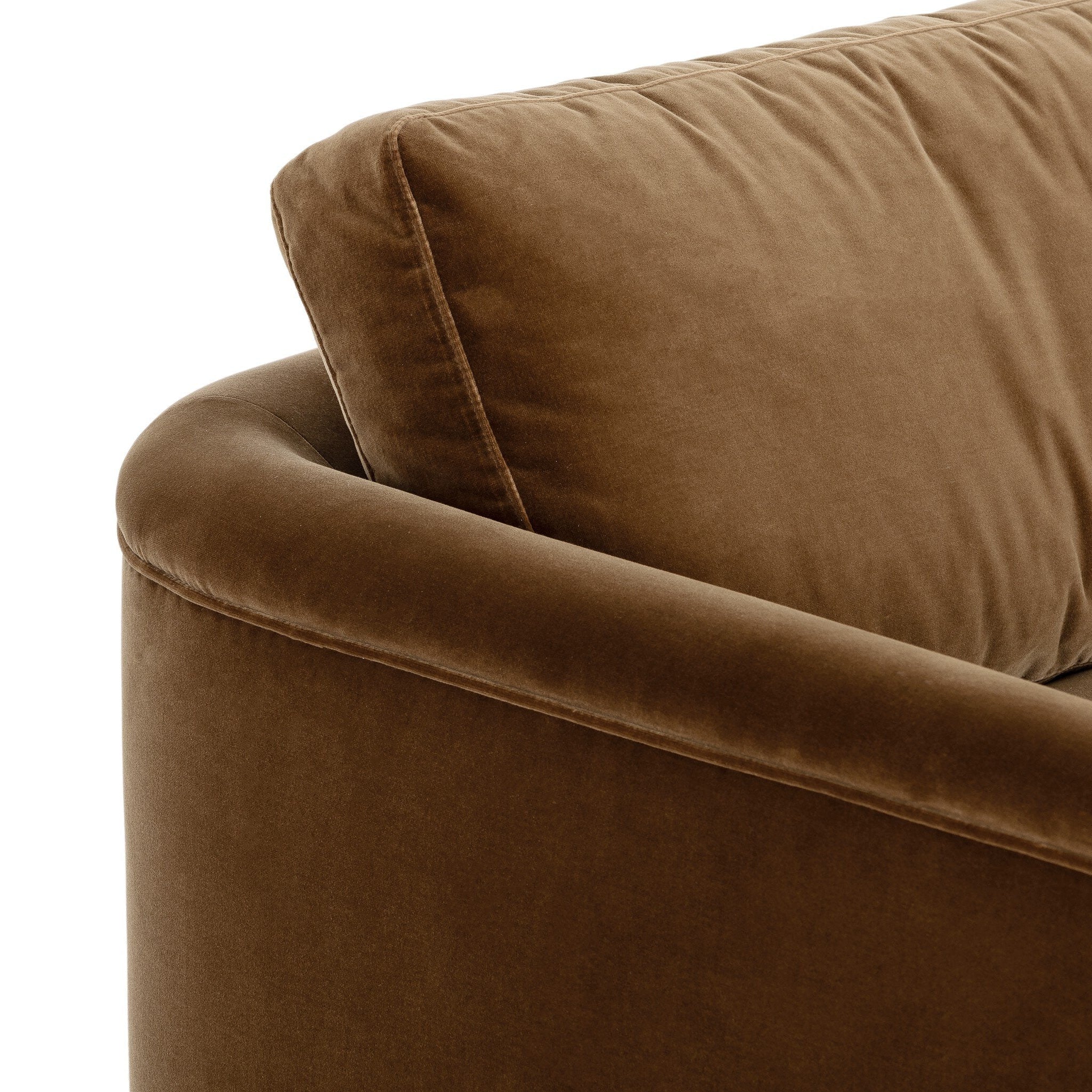 Four Hands Katya Surrey Ochre 80in Sofa — close-up of the surface
