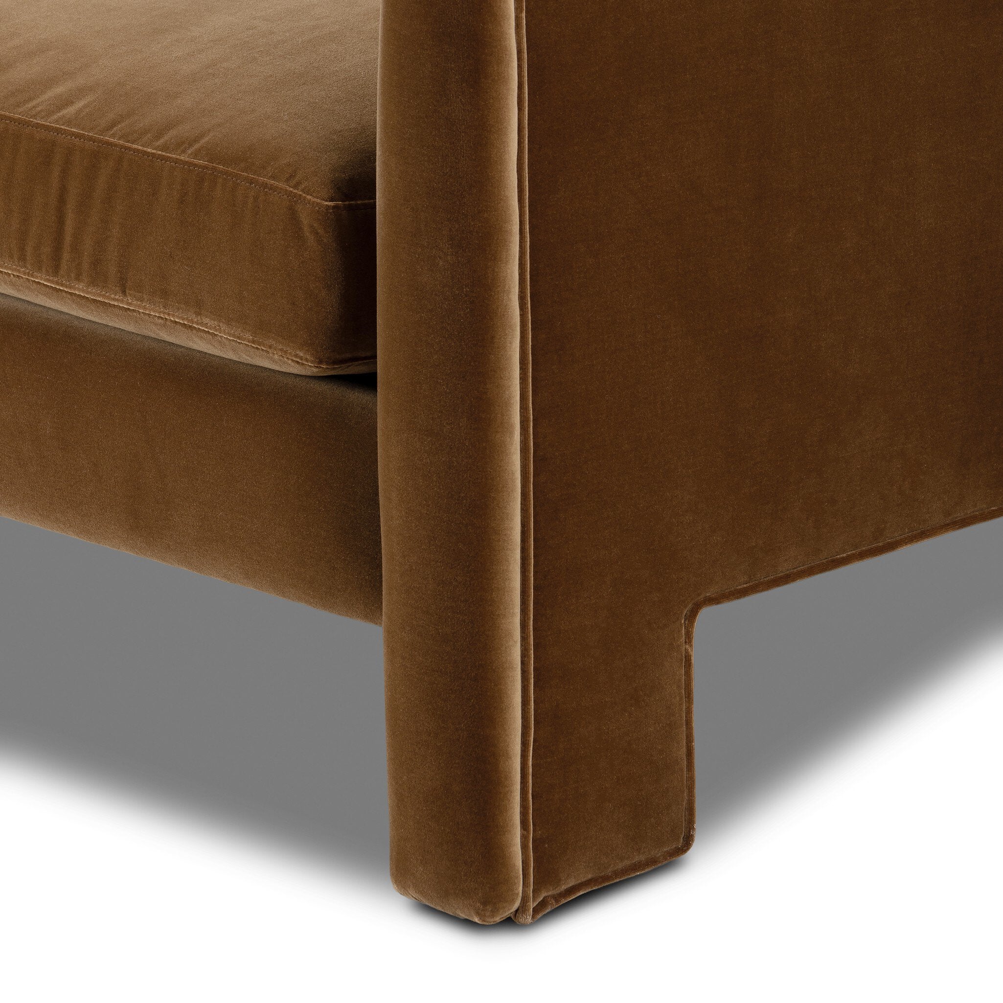Four Hands Katya Surrey Ochre 80in Sofa — edge and joinery detail