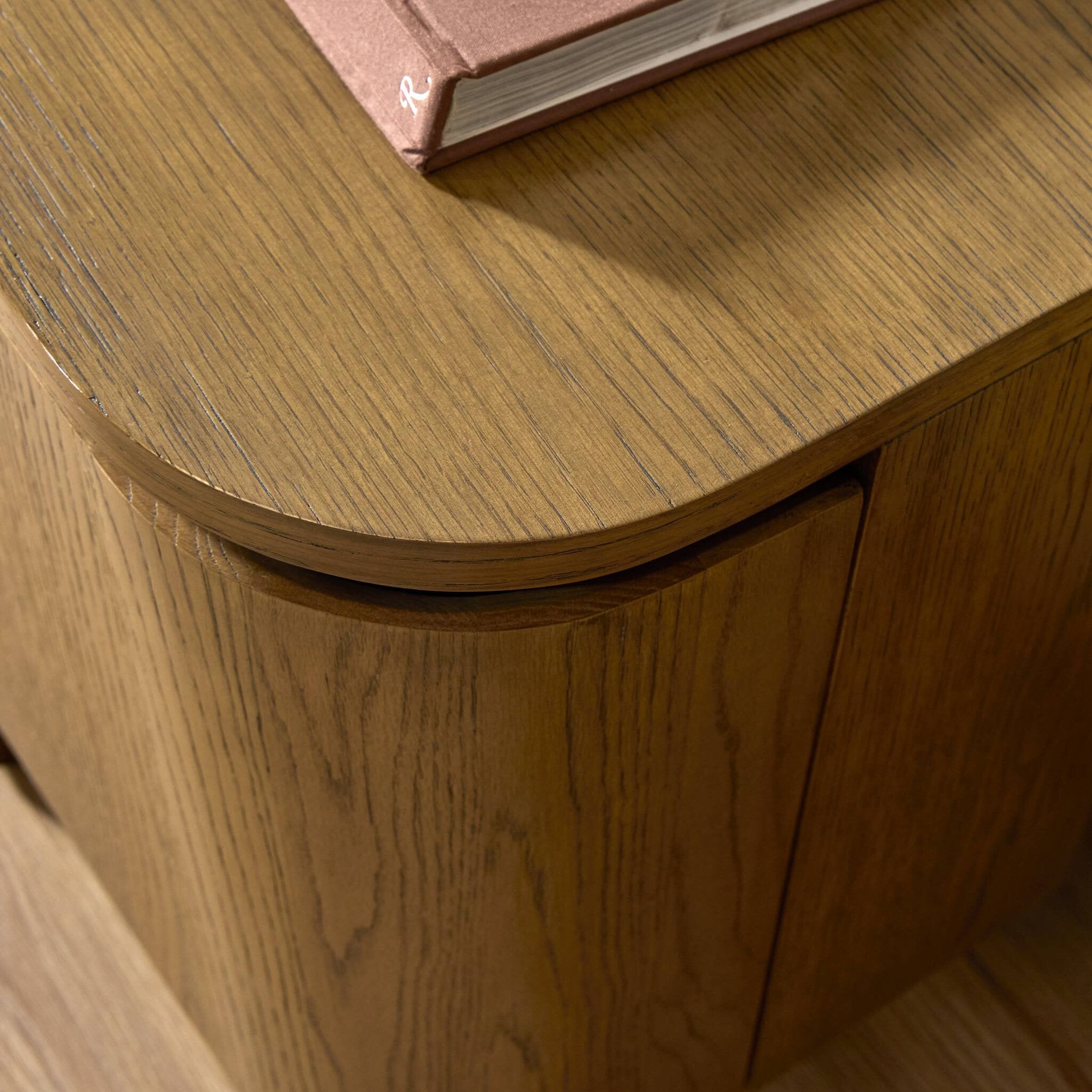 Four Hands Elle Tawny Oak 4 Door Media Console — texture detail