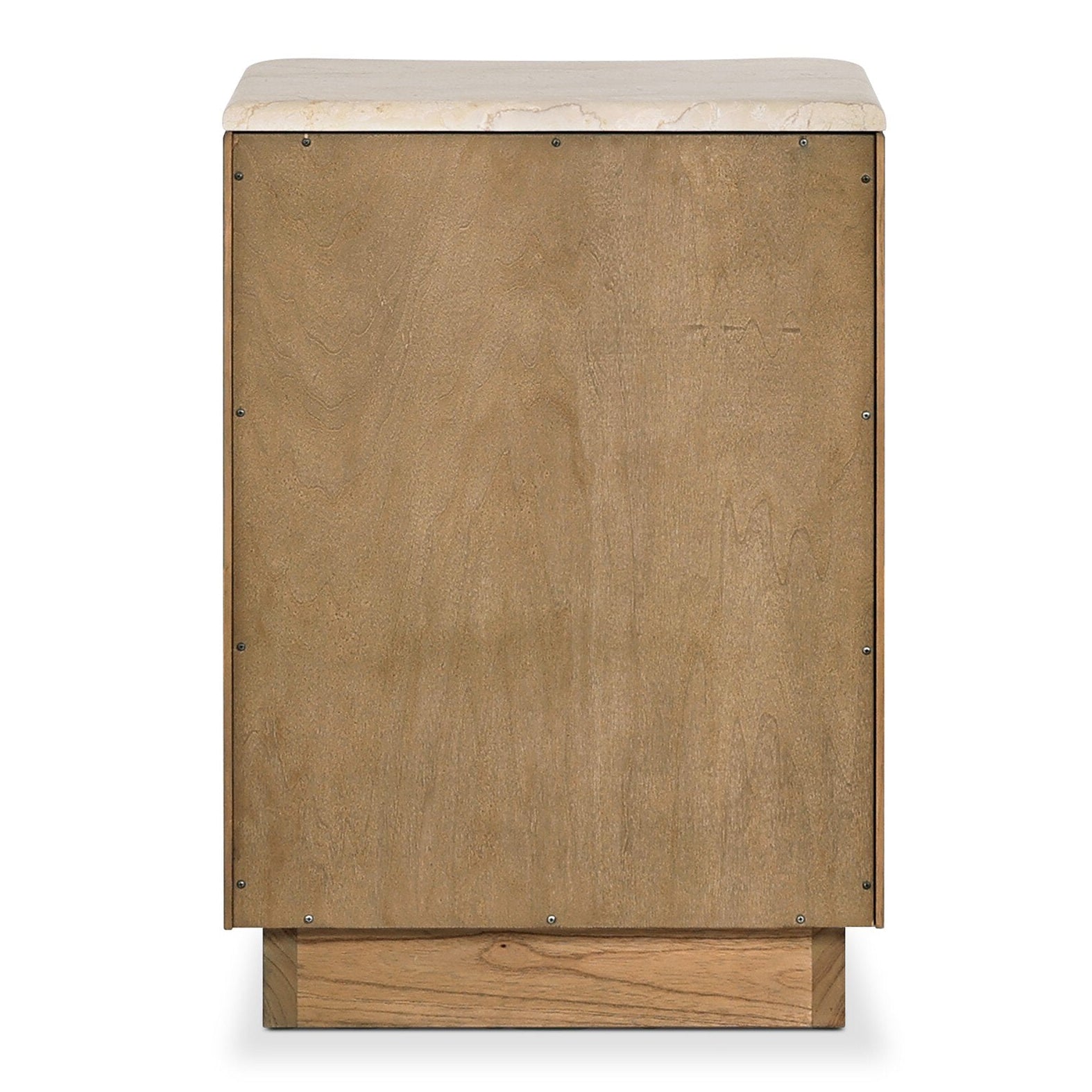 Four Hands Boa Cream Marble Small Nightstand back view