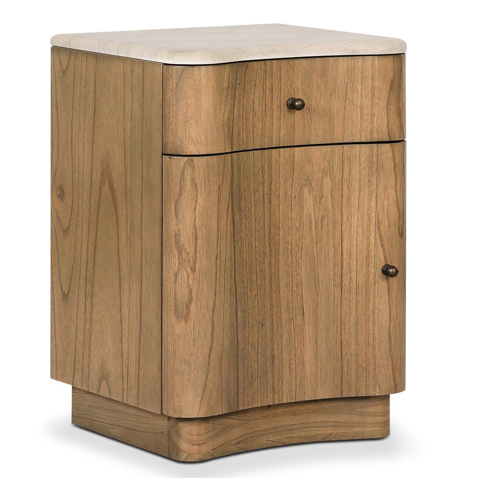 Four Hands Boa Cream Marble Small Nightstand full product view