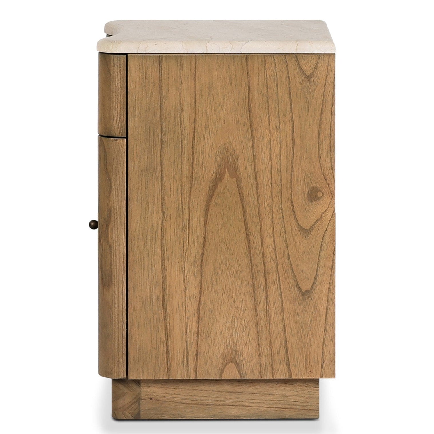 Four Hands Boa Cream Marble Small Nightstand side profile