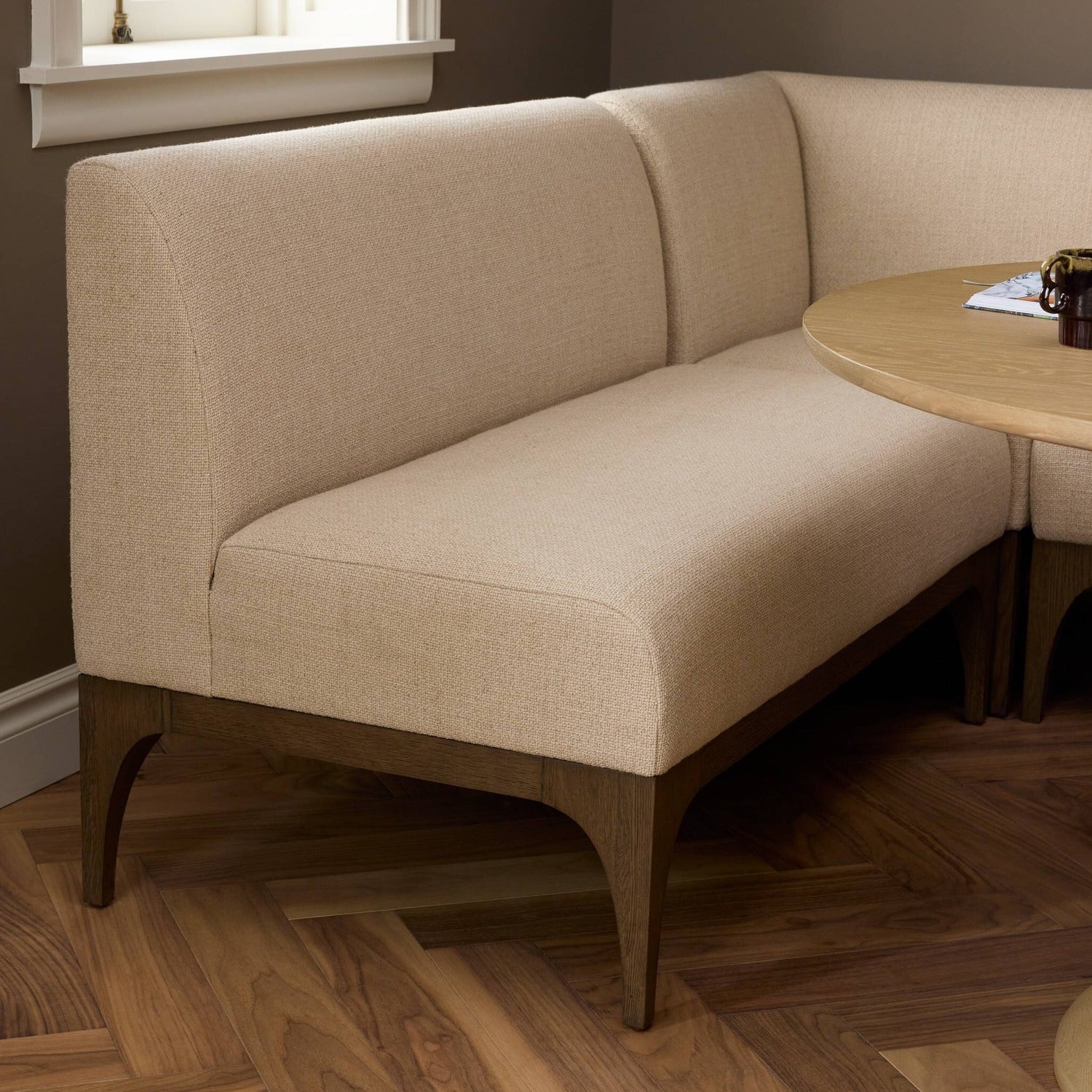 Four Hands Ellington Irving Taupe 100in L-Shape Dining Banquette