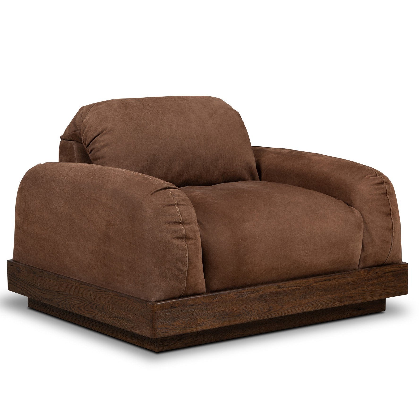 Four Hands Voller Nubuck Tobacco Chair full product view