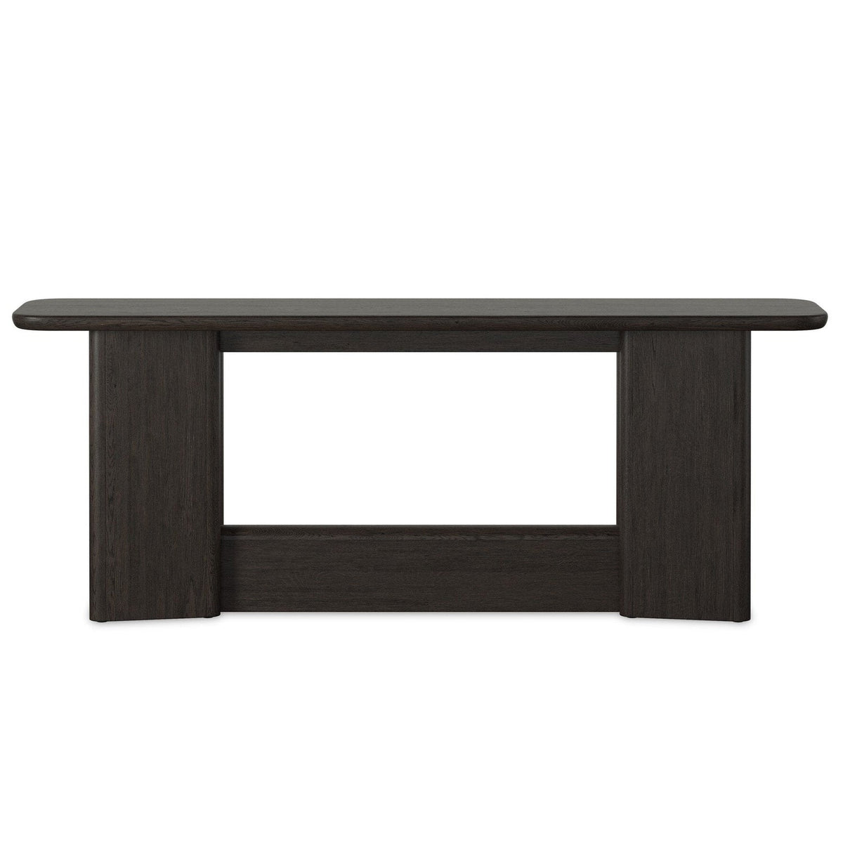 Four Hands Nadine Smoked Black Oak Console Table - back view