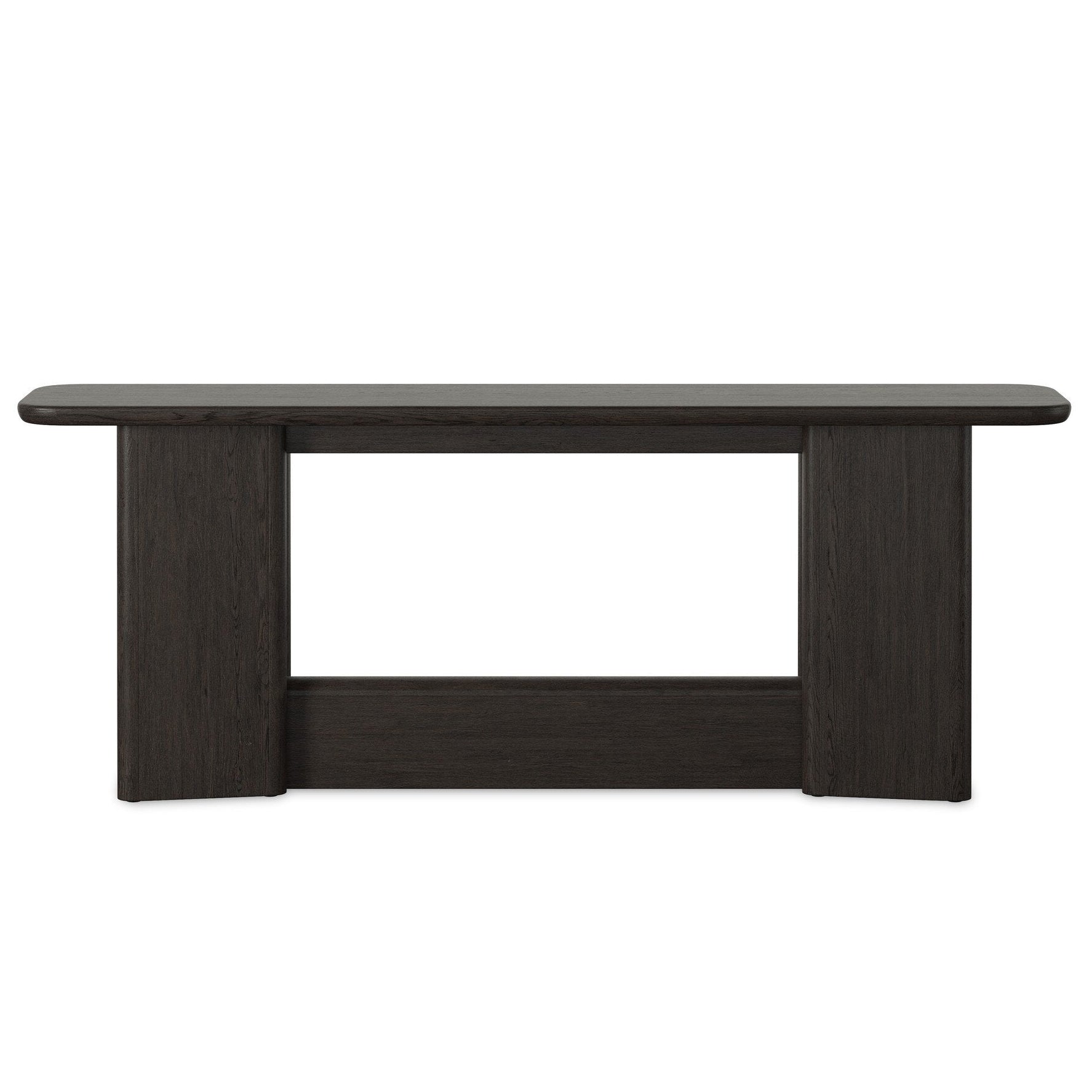 Four Hands Nadine Smoked Black Oak Console Table - front view