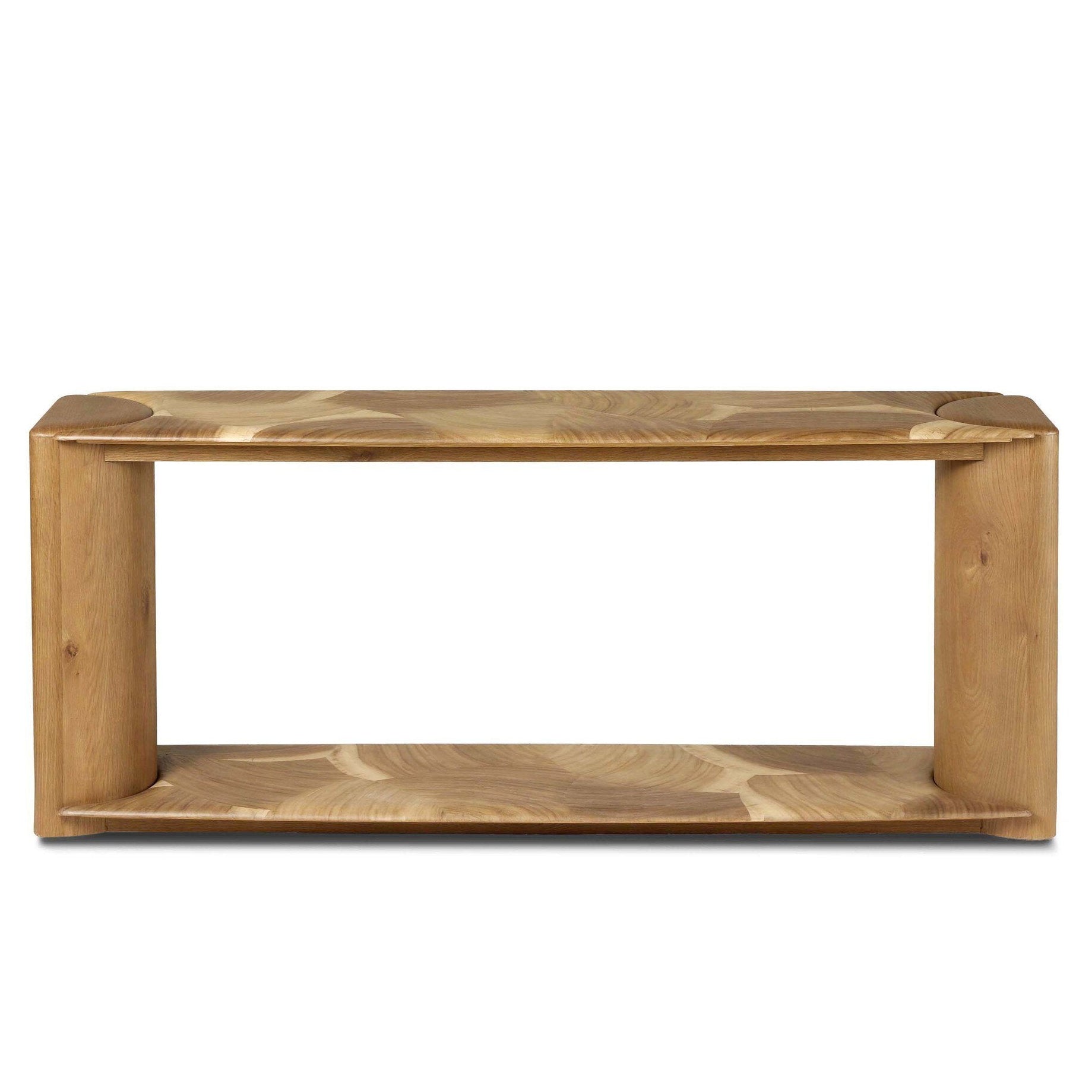 Four Hands Marlena Smoked American Oak Console Table - back view