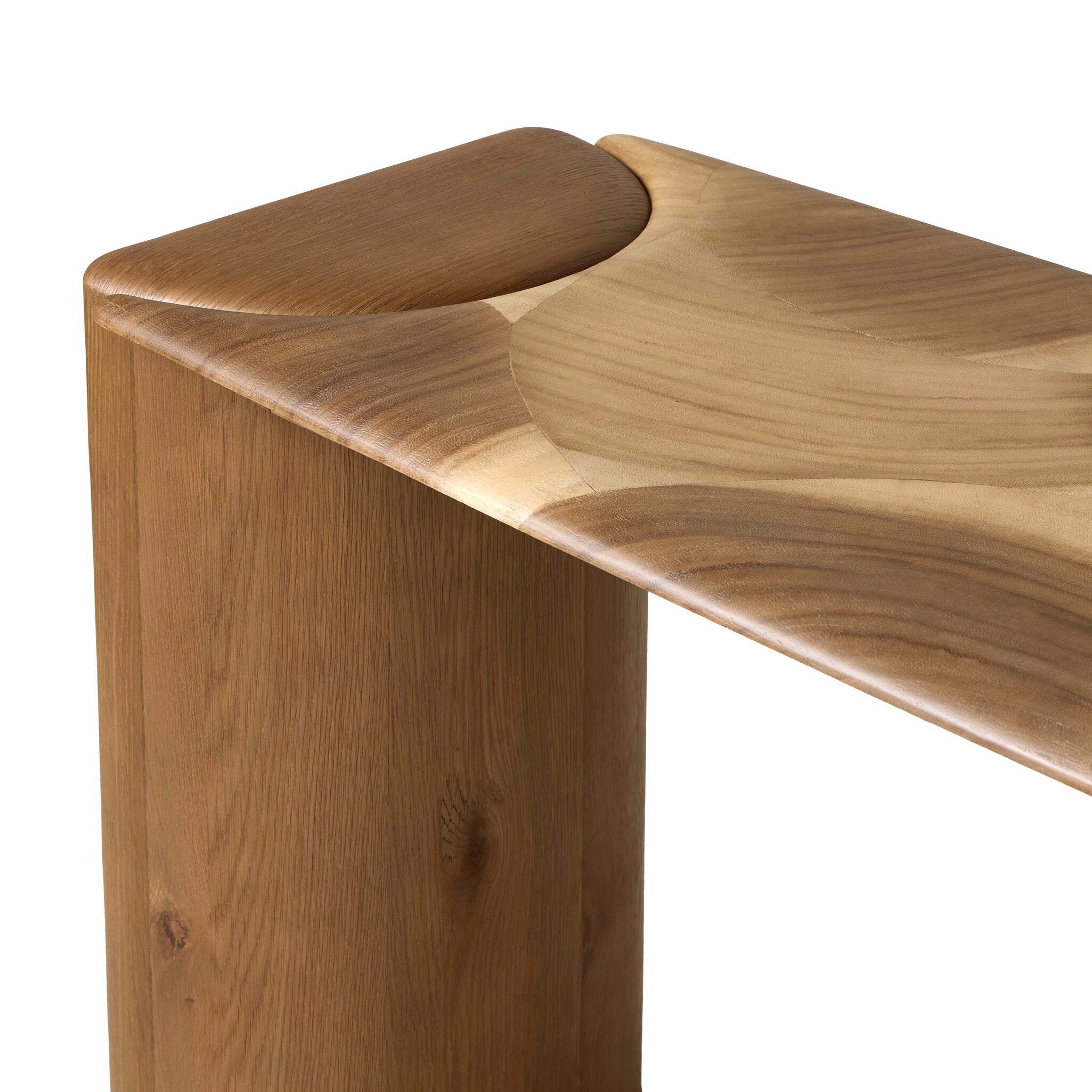Four Hands Marlena Smoked American Oak Console Table - detail view 2