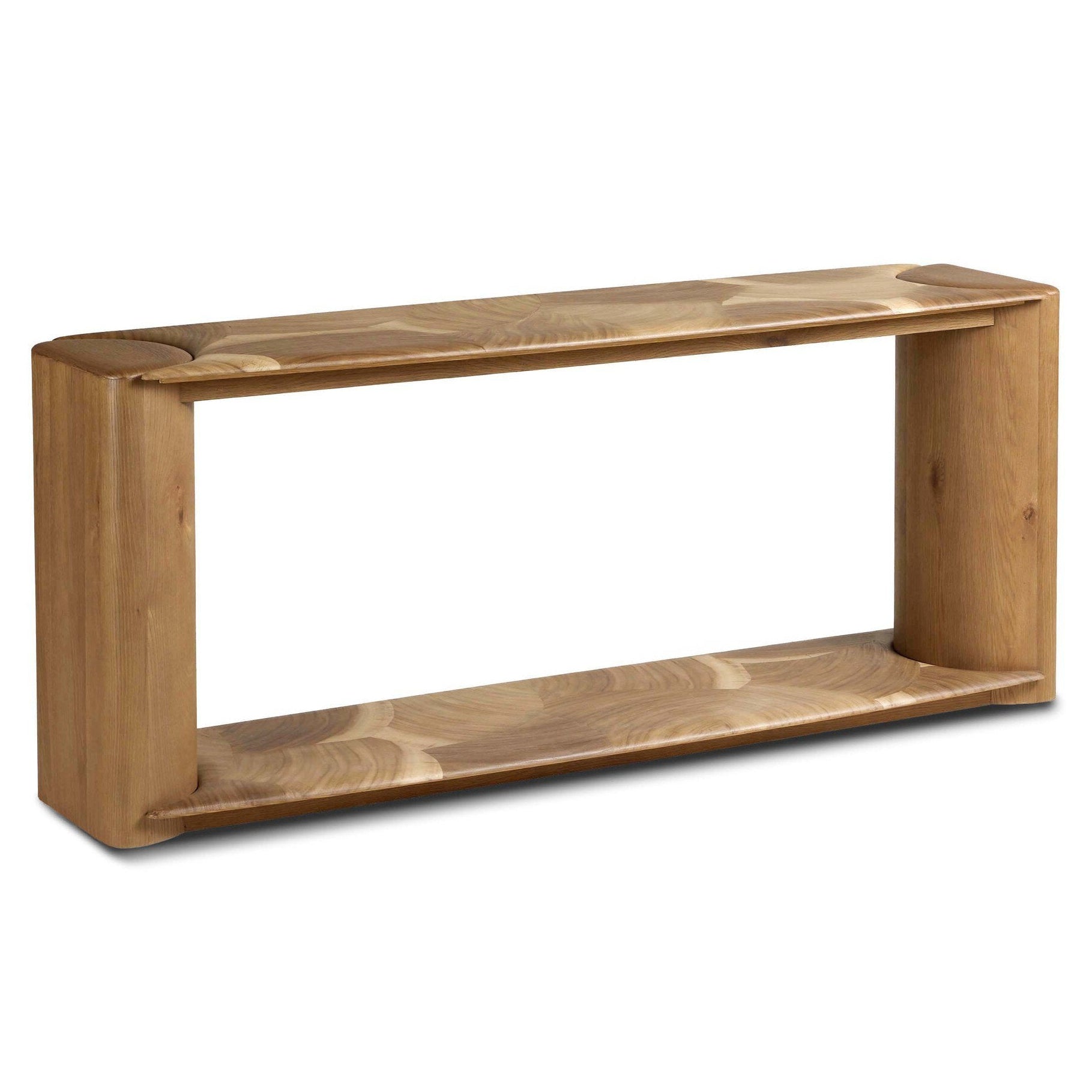 Four Hands Marlena Smoked American Oak Console Table - styled view