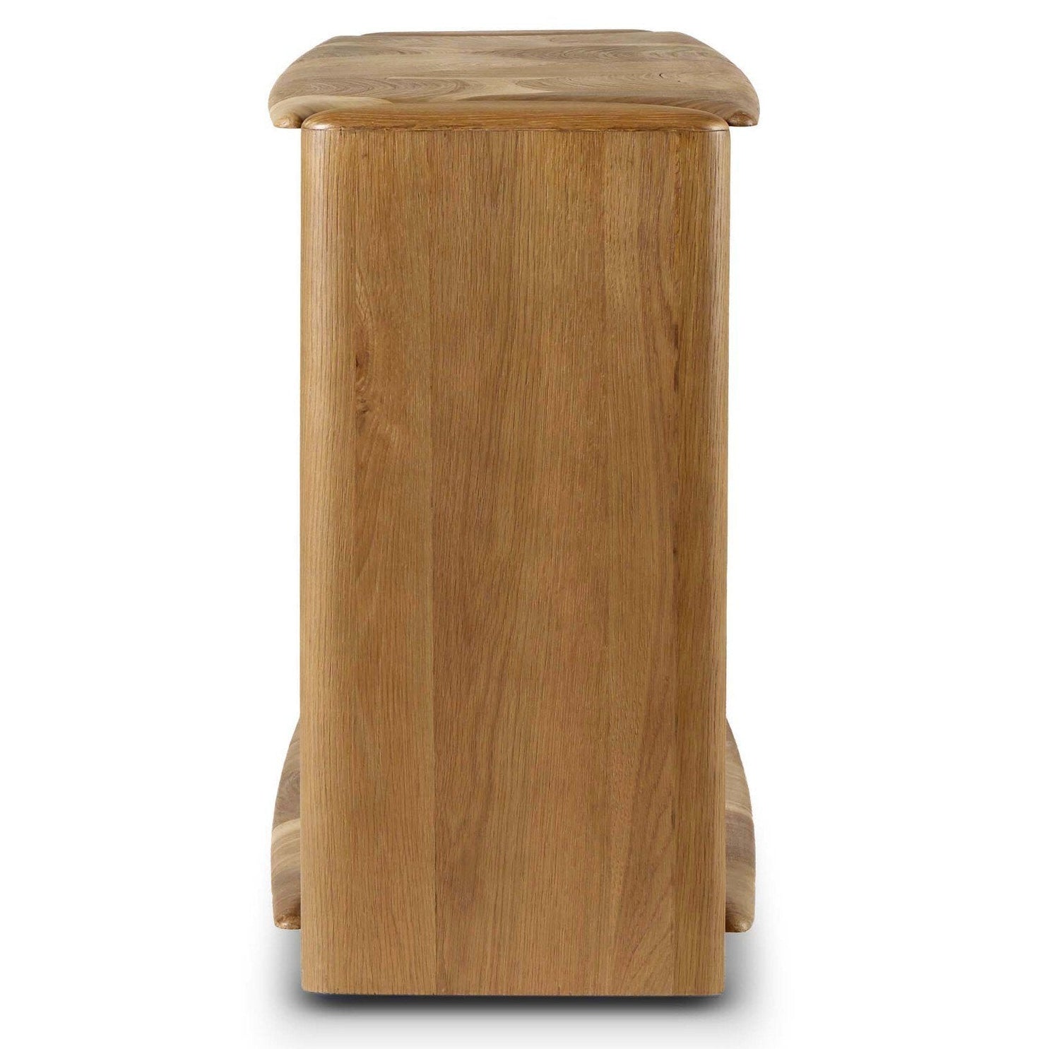 Four Hands Marlena Smoked American Oak Console Table - side profile