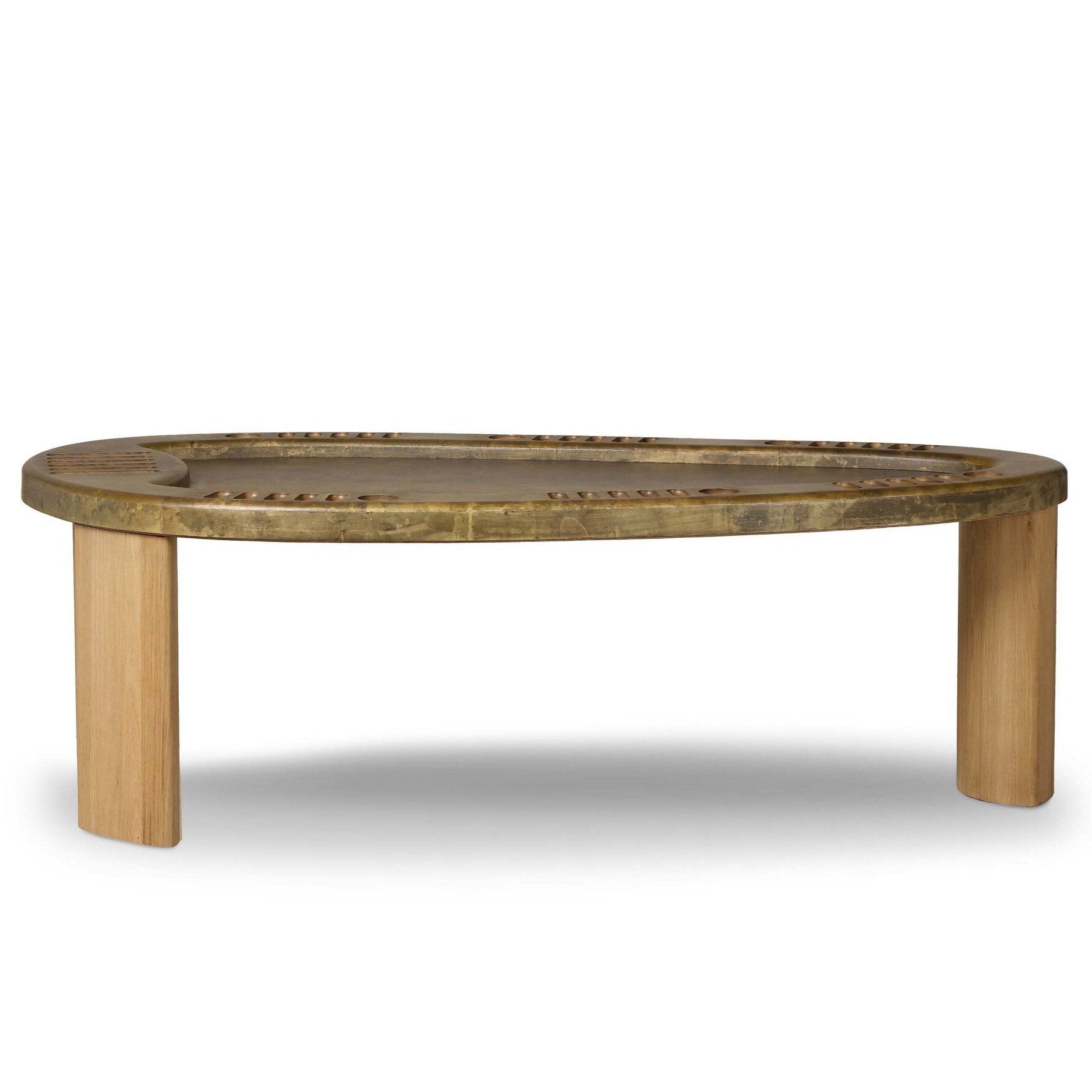 Four Hands Vella Smoked Oak Poker Table - back view