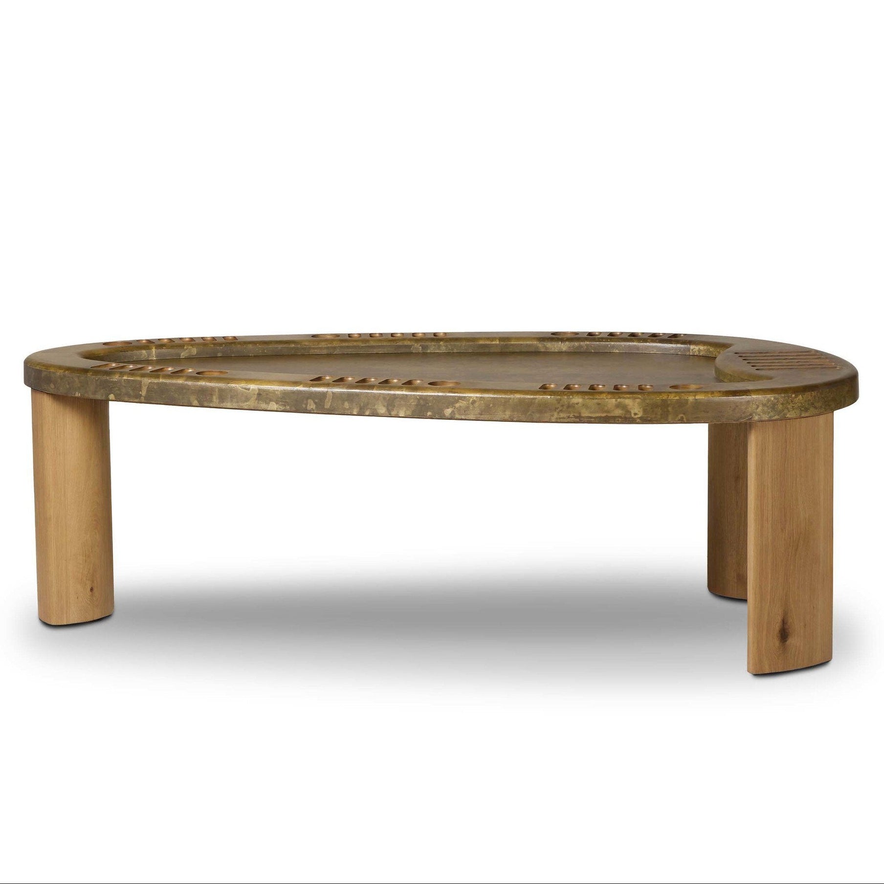 Four Hands Vella Smoked Oak Poker Table - front view