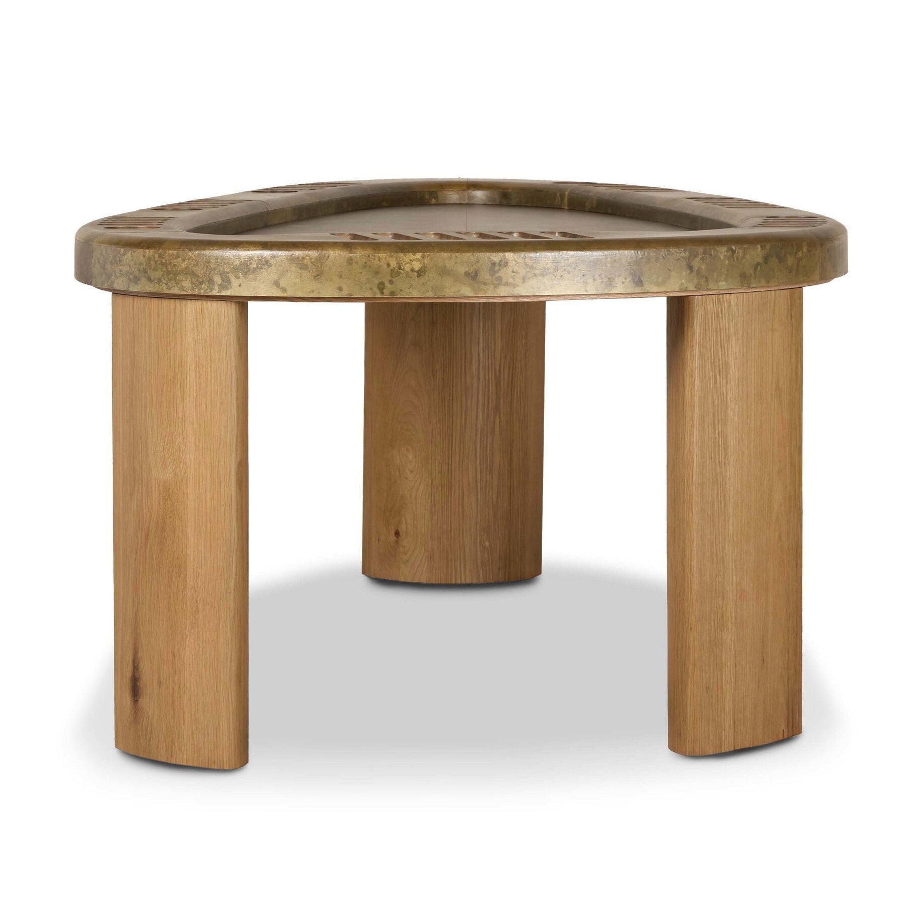 Four Hands Vella Smoked Oak Poker Table - side view (view 2)
