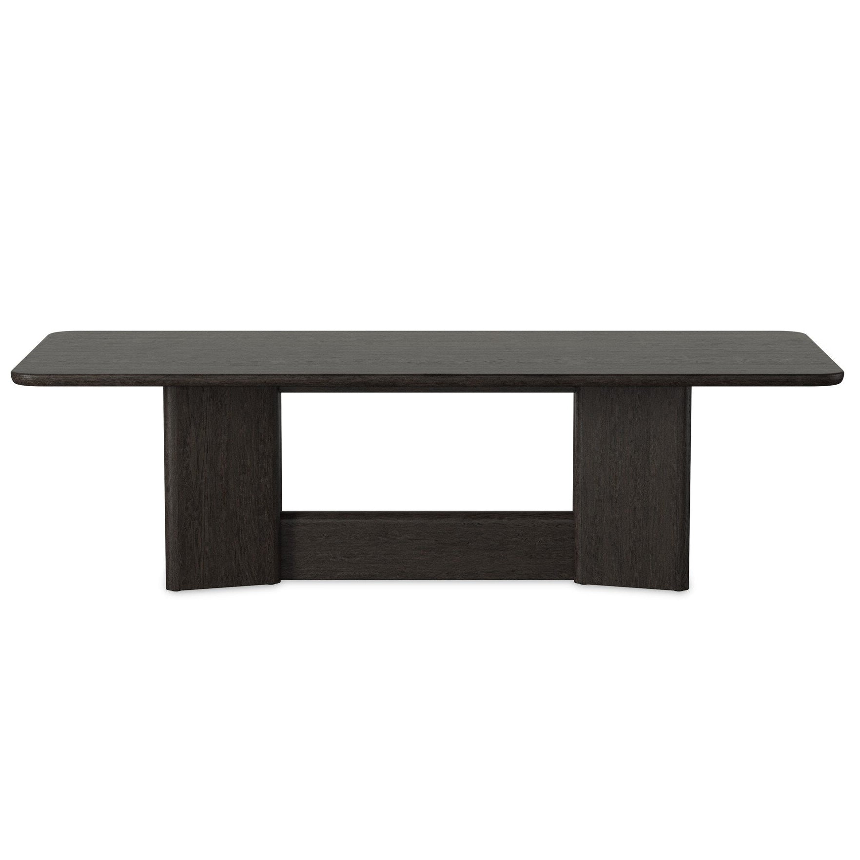 Four Hands Nadine Smoked Black Oak Dining Table - back view