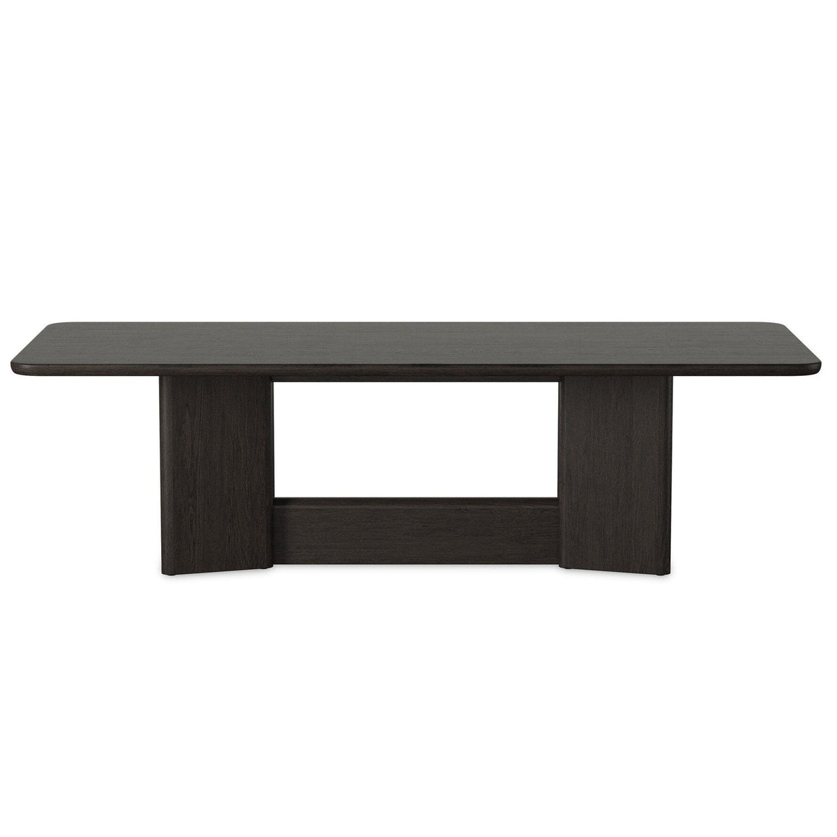 Four Hands Nadine Smoked Black Oak Dining Table - back view