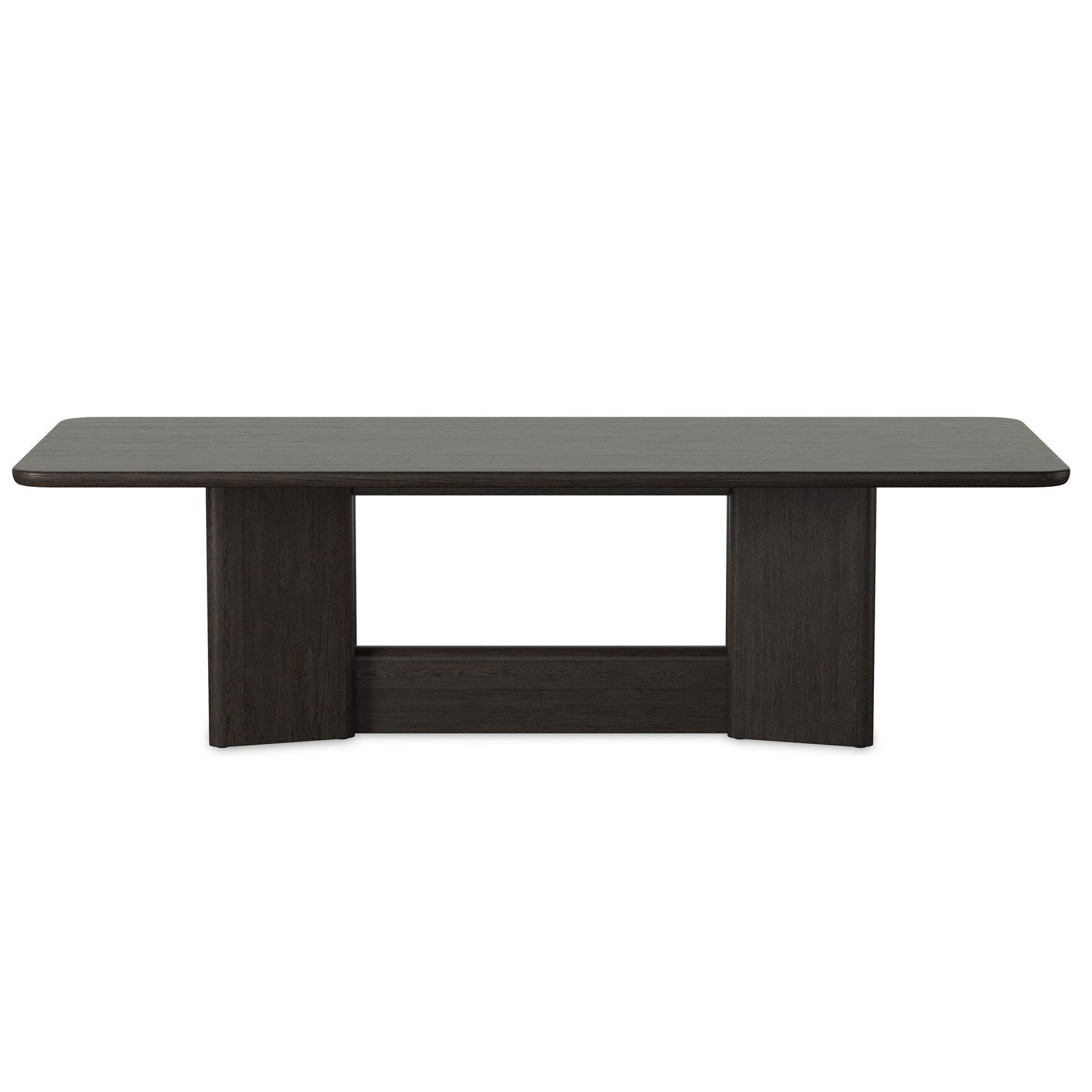 Four Hands Nadine Smoked Black Oak Dining Table - front view