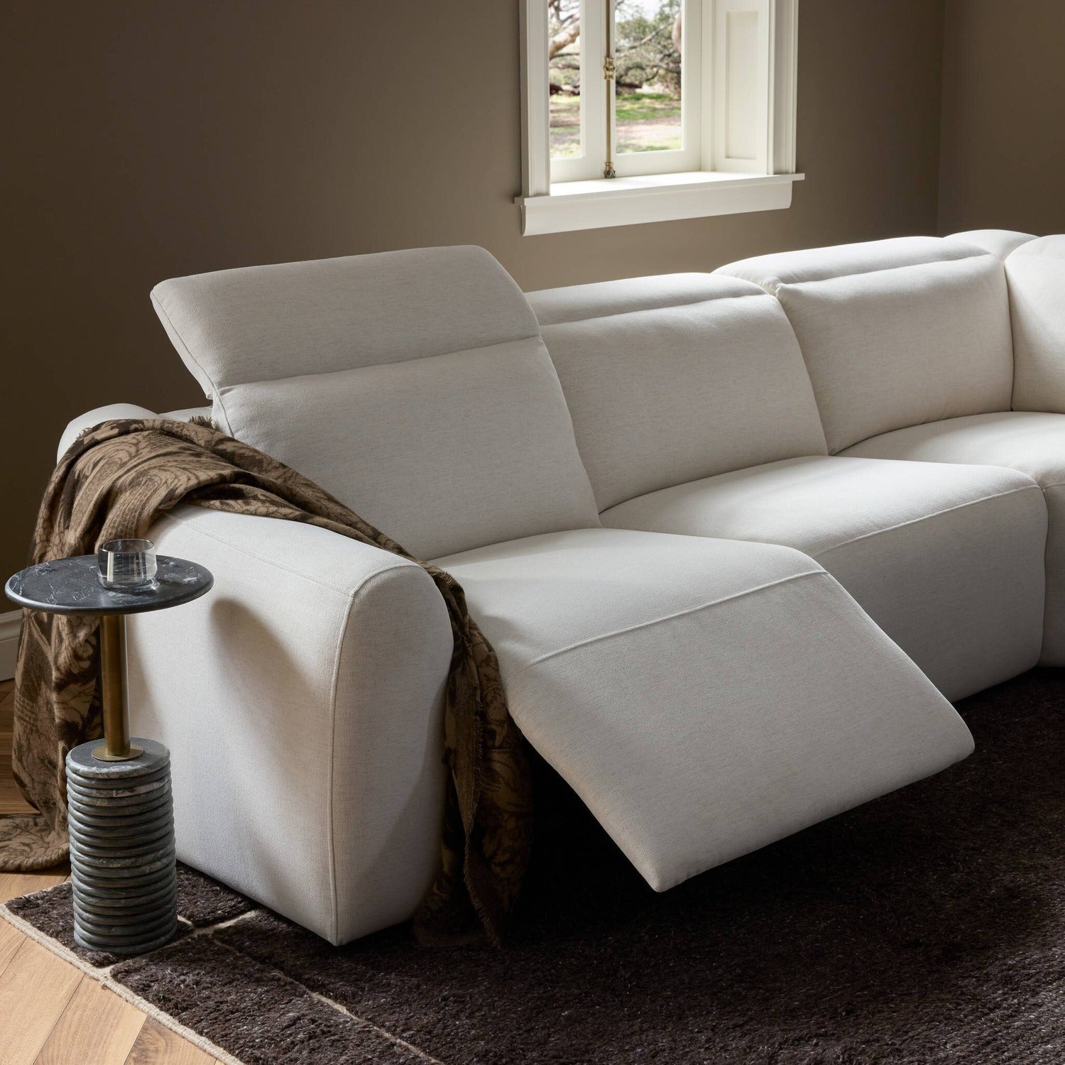 Four Hands Alondra Crypton Nomad Snow Power Recliner 5-Piece Sectional Sofa