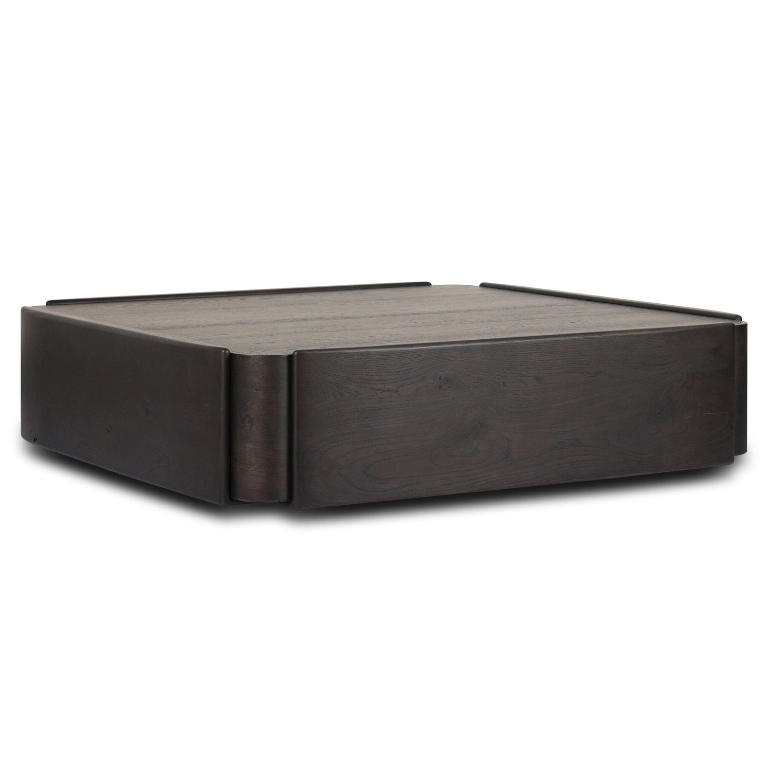 Four Hands Floyd Smoked Black Oak Coffee Table - styled view