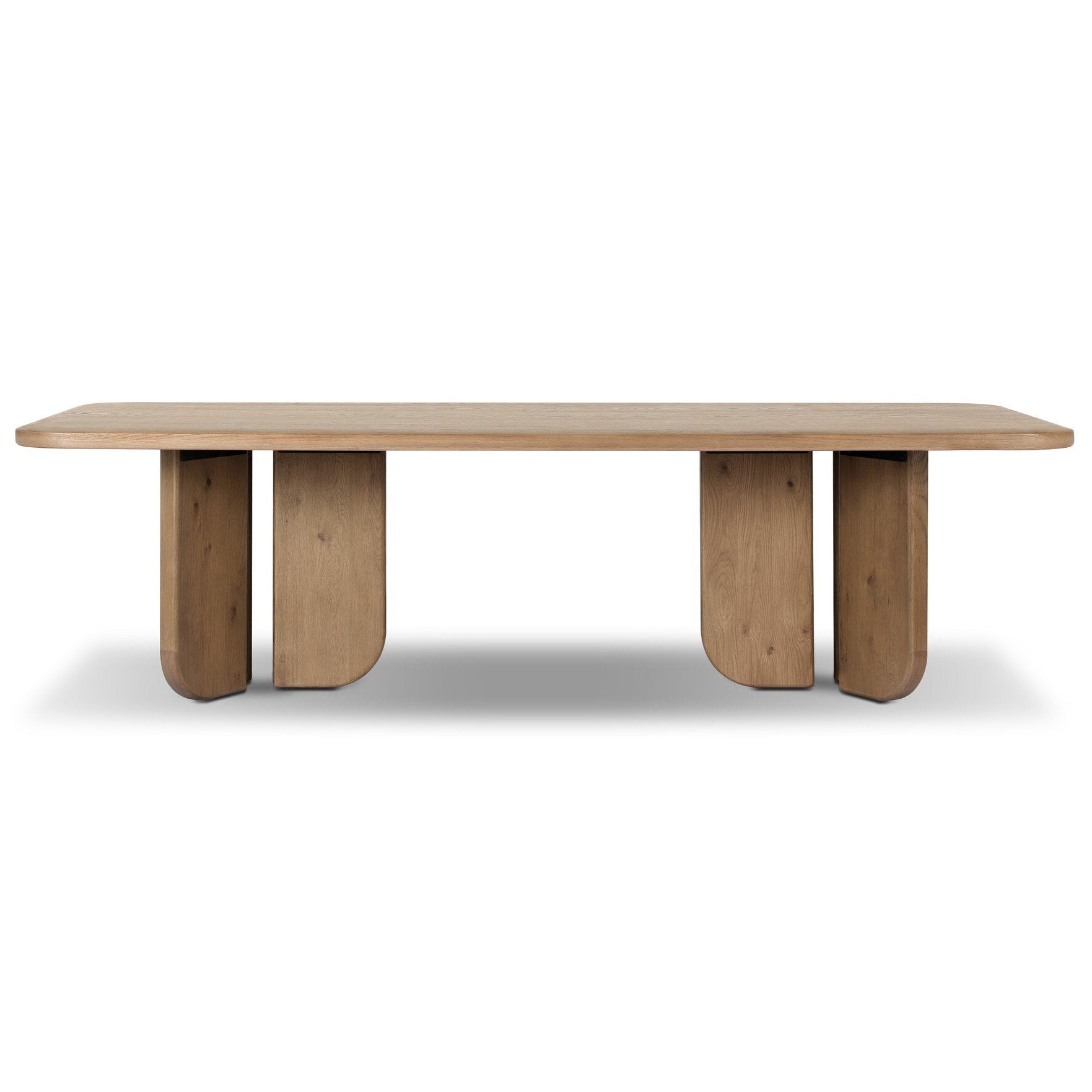 Four Hands Baloro Warm Oak Thick Dining Table - back view