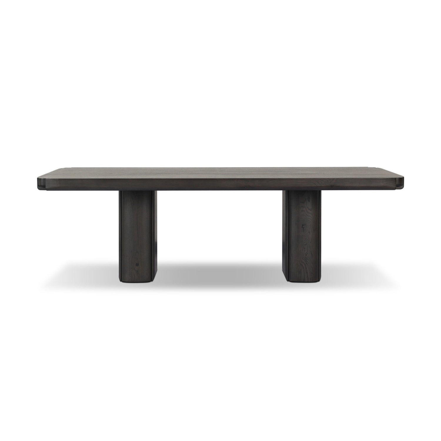 Four Hands Floyd Smoked Black Oak Dining Table - front view