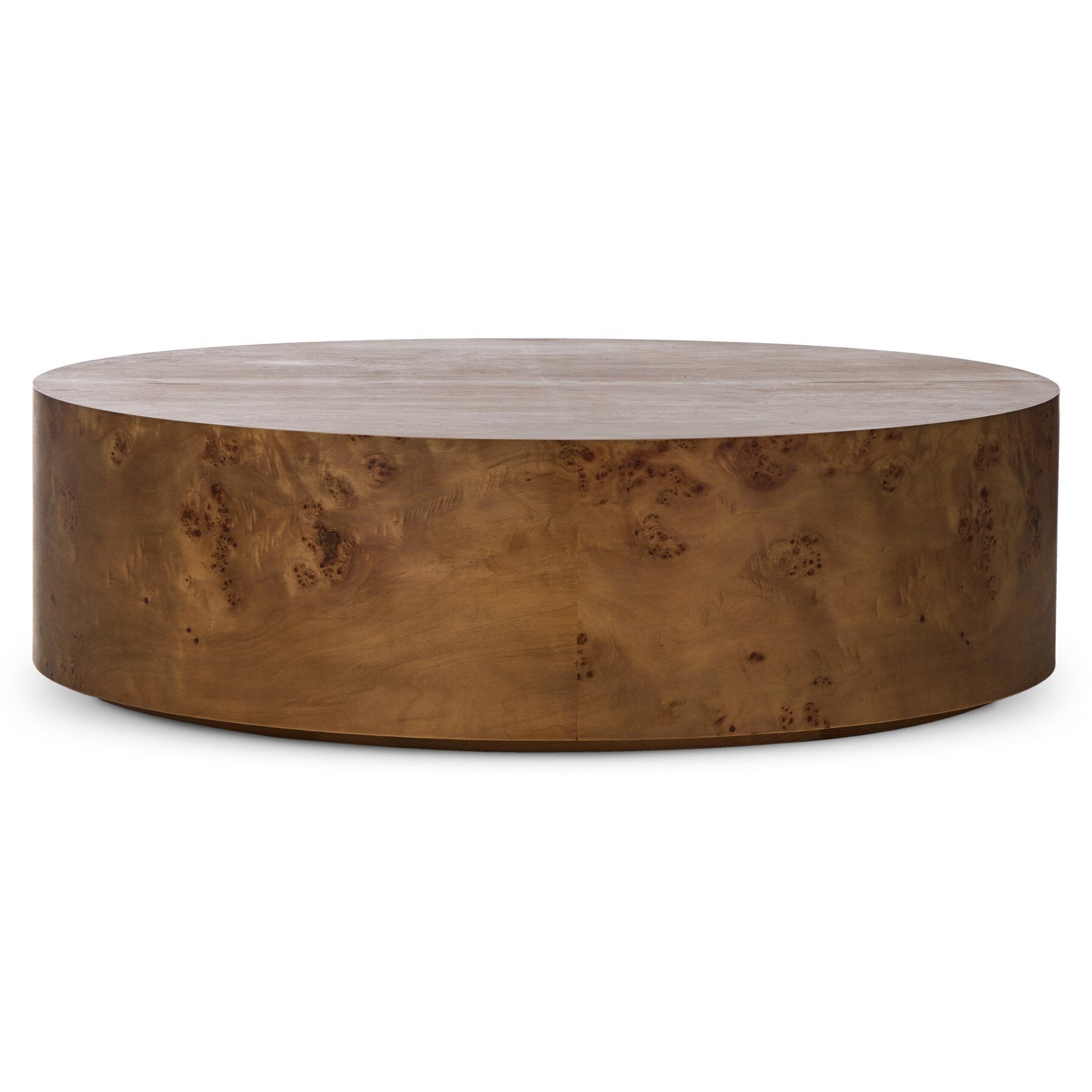 Four Hands Caya Caramel Burl Large Coffee Table side view