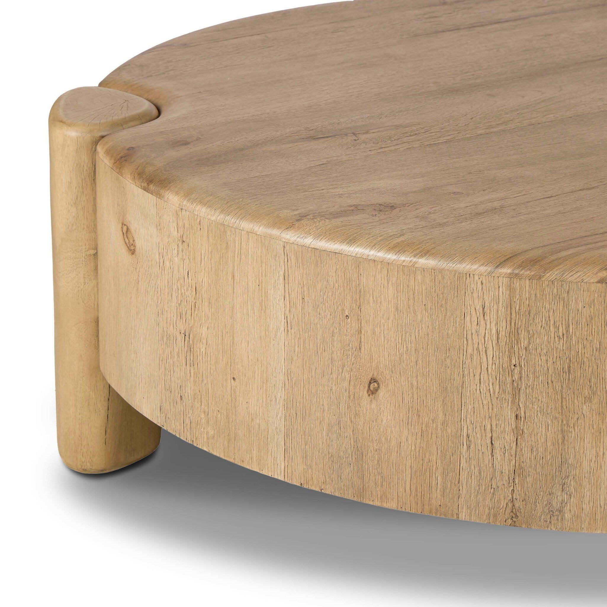 Four Hands Toman Rustic Oak Coffee Table material close-up