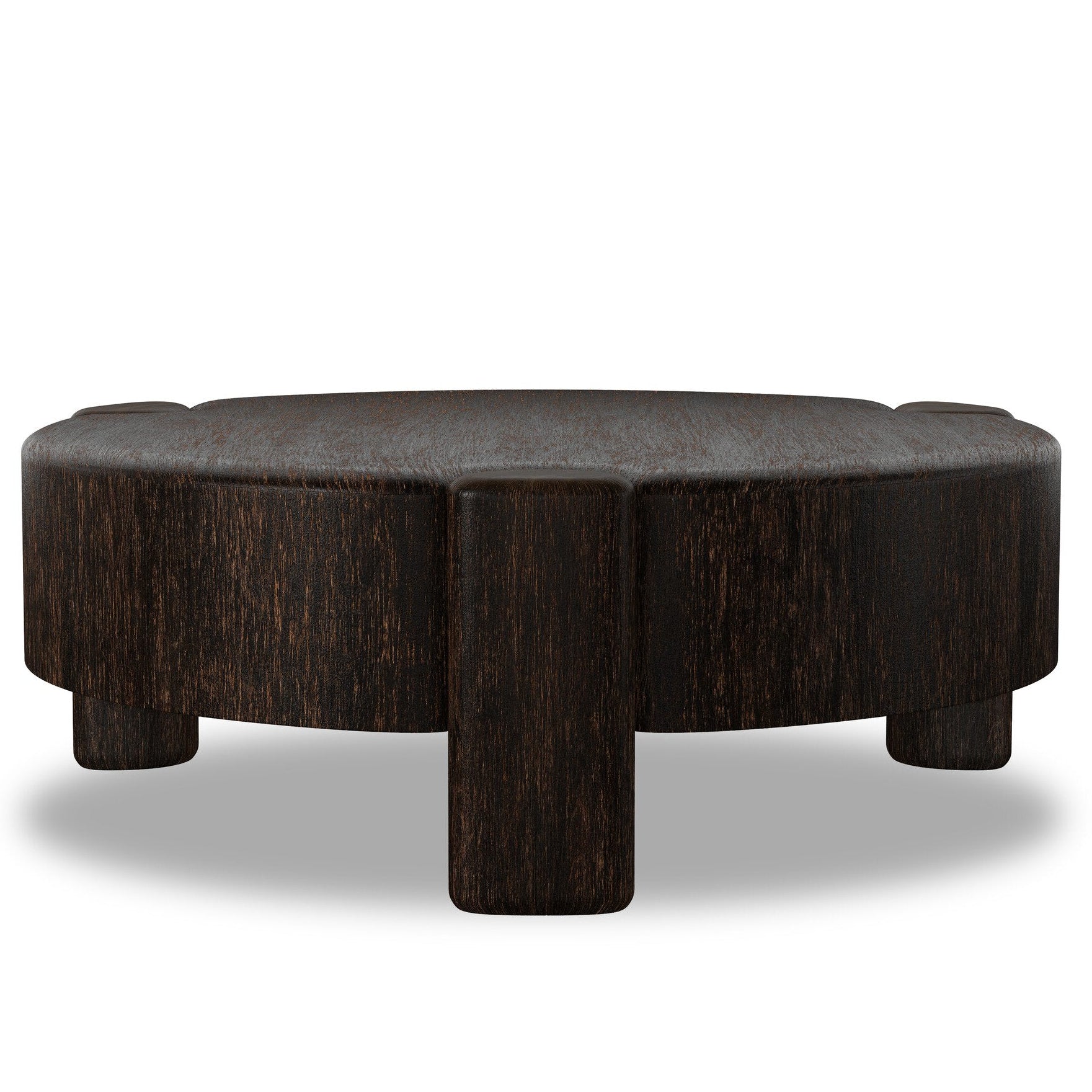 Four Hands Toman Ebony Rustic Oak Coffee Table back view