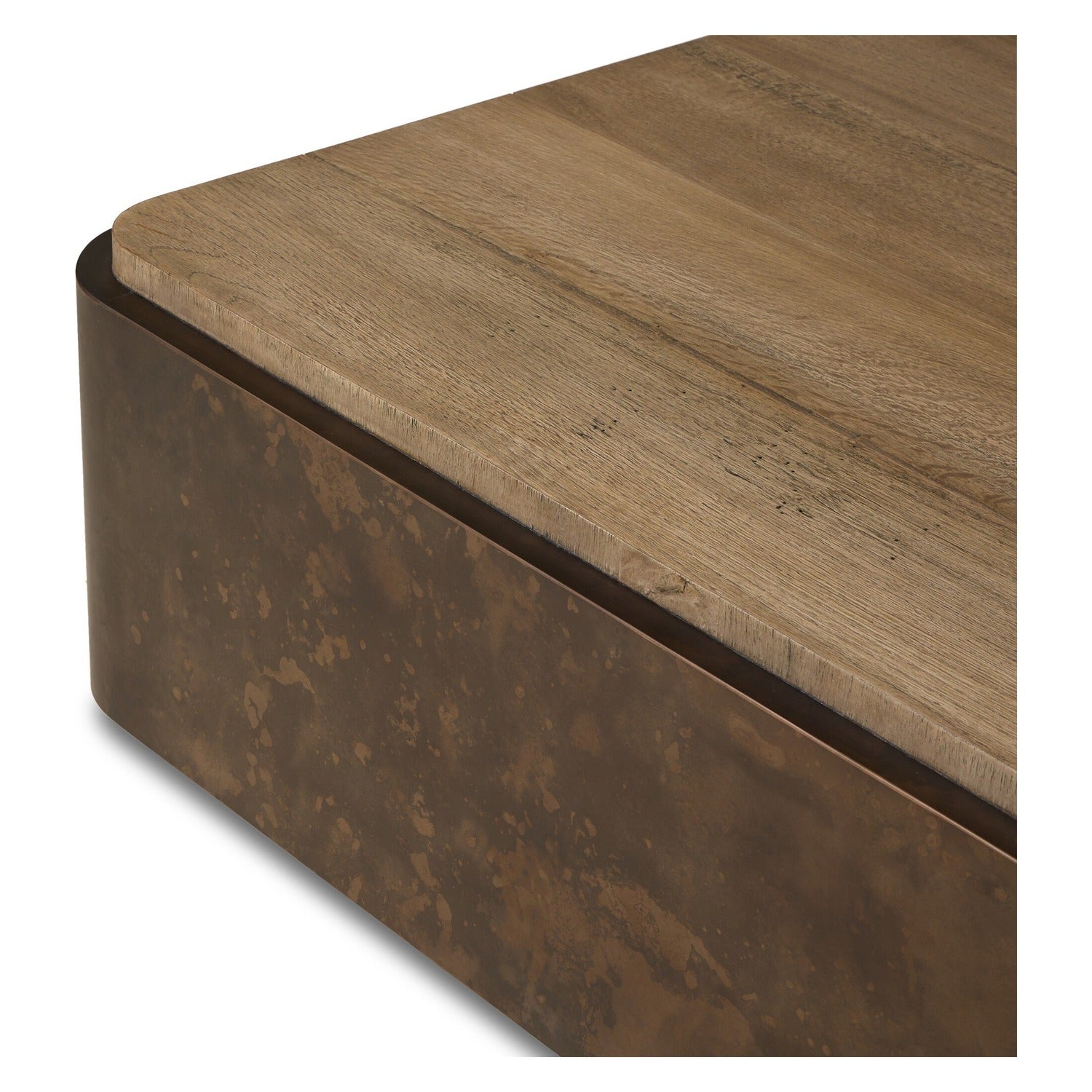 Four Hands Kipp Burnt Bleached Oak Square Coffee Table