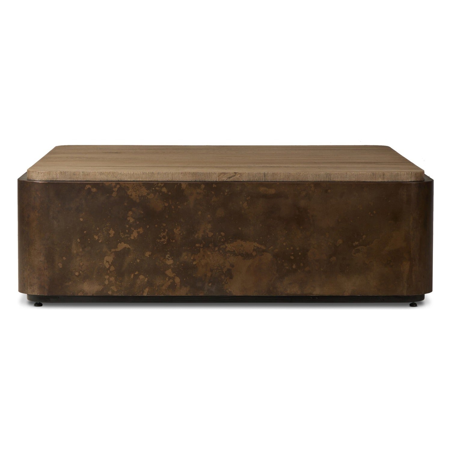 Four Hands Kipp Burnt Bleached Oak Square Coffee Table