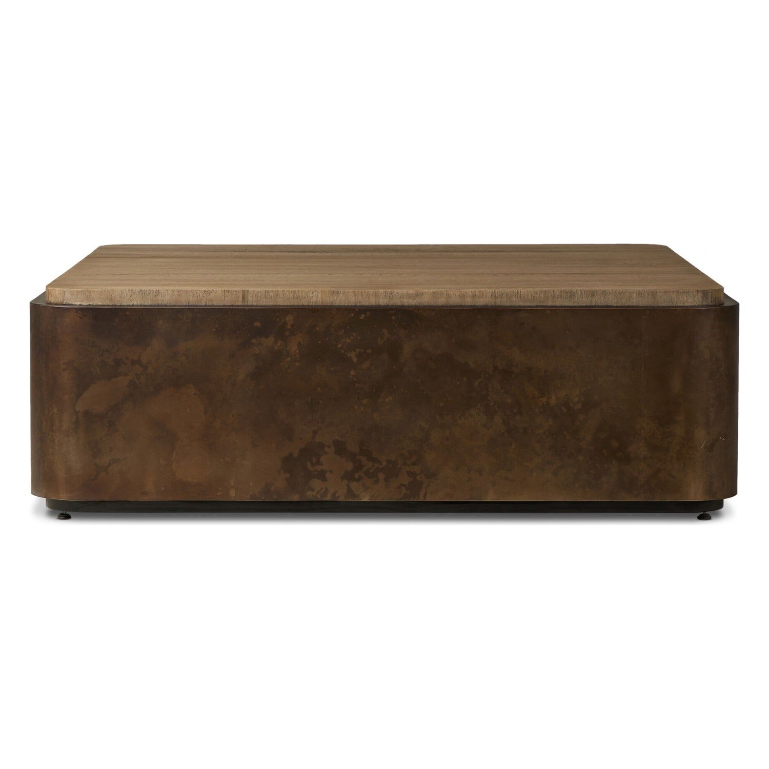 Four Hands Kipp Burnt Bleached Oak Square Coffee Table
