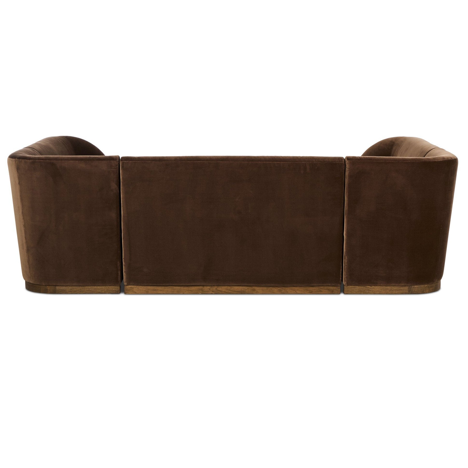 Four Hands Dorset Surrey Mink U-Shape Banquette back view