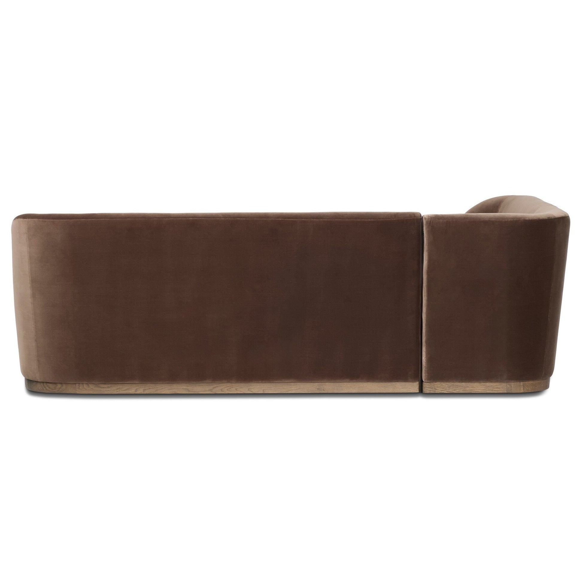 Four Hands Dorset Surrey Mink L-Shape Banquette back view