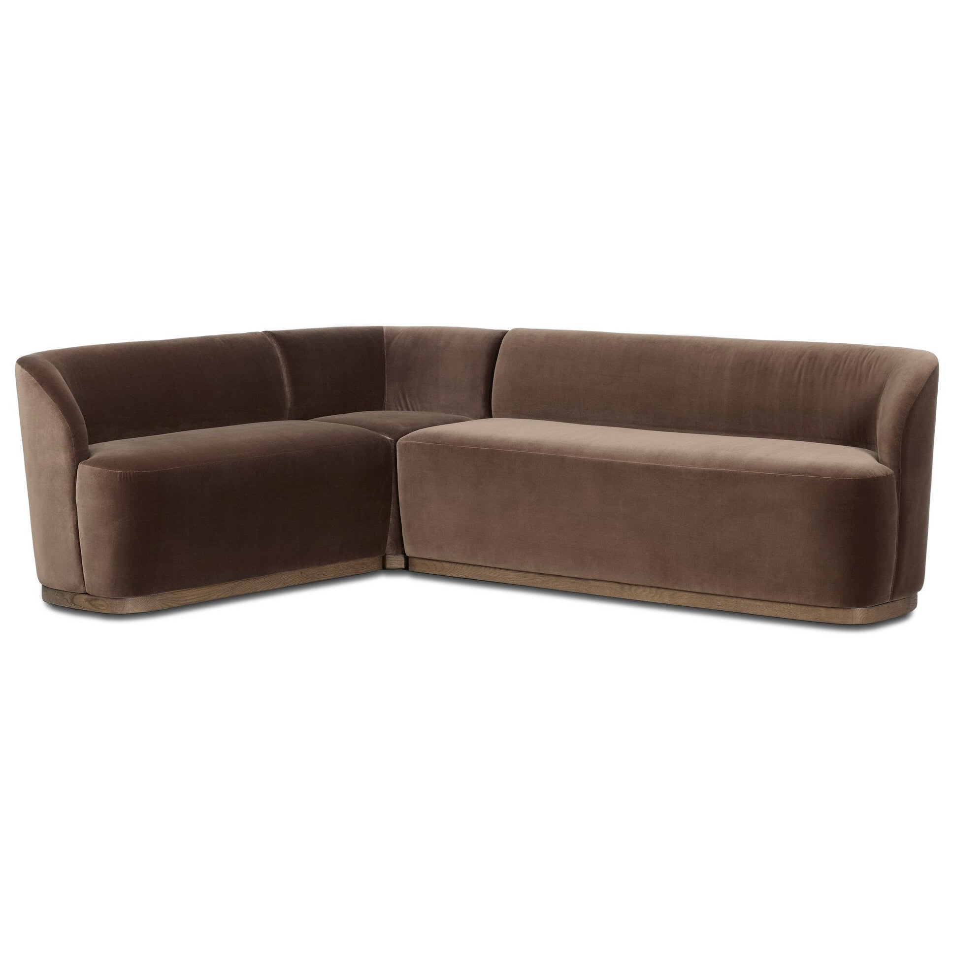 Four Hands Dorset Surrey Mink L-Shape Banquette styled view