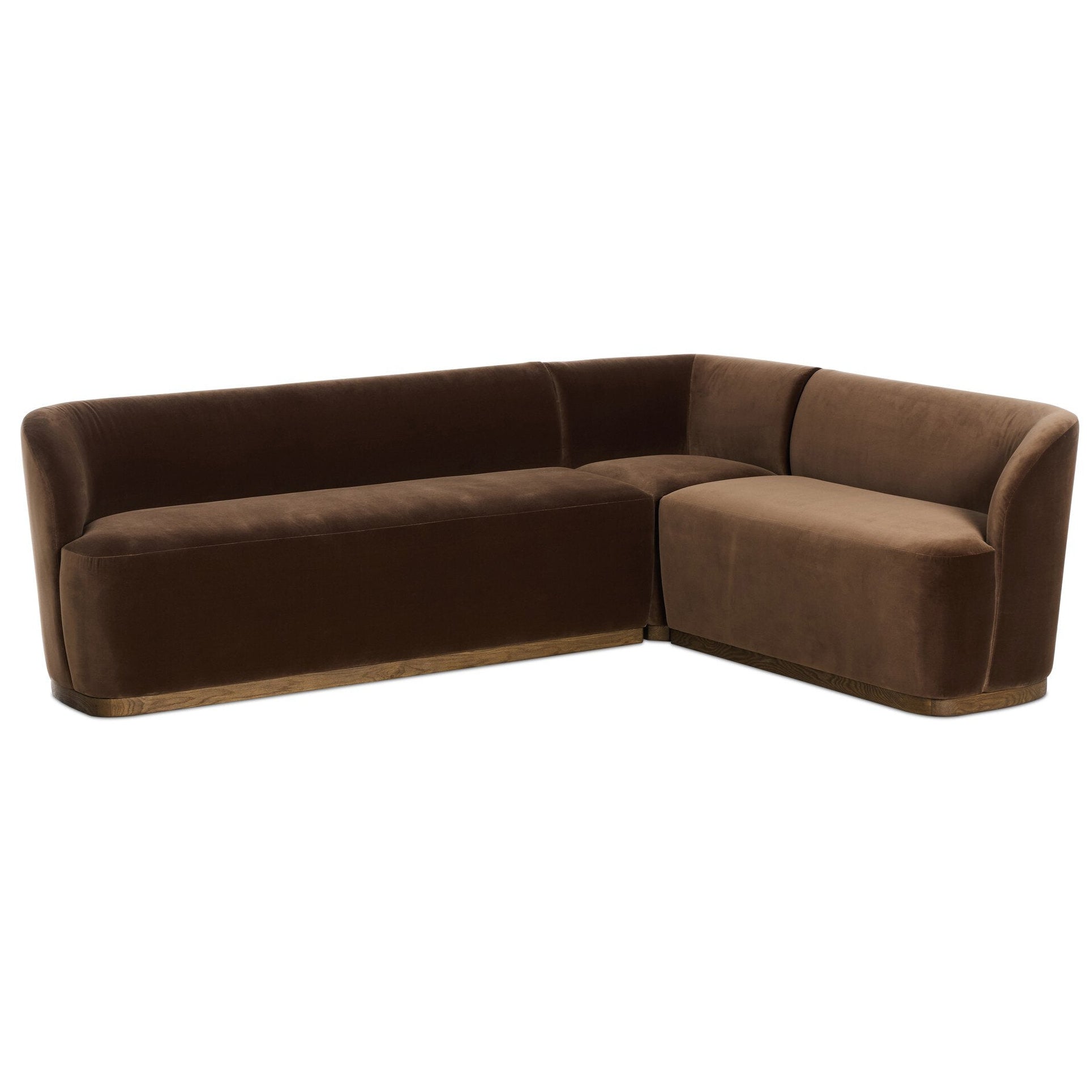 Four Hands Dorset Surrey Mink L-Shape Banquette styled view