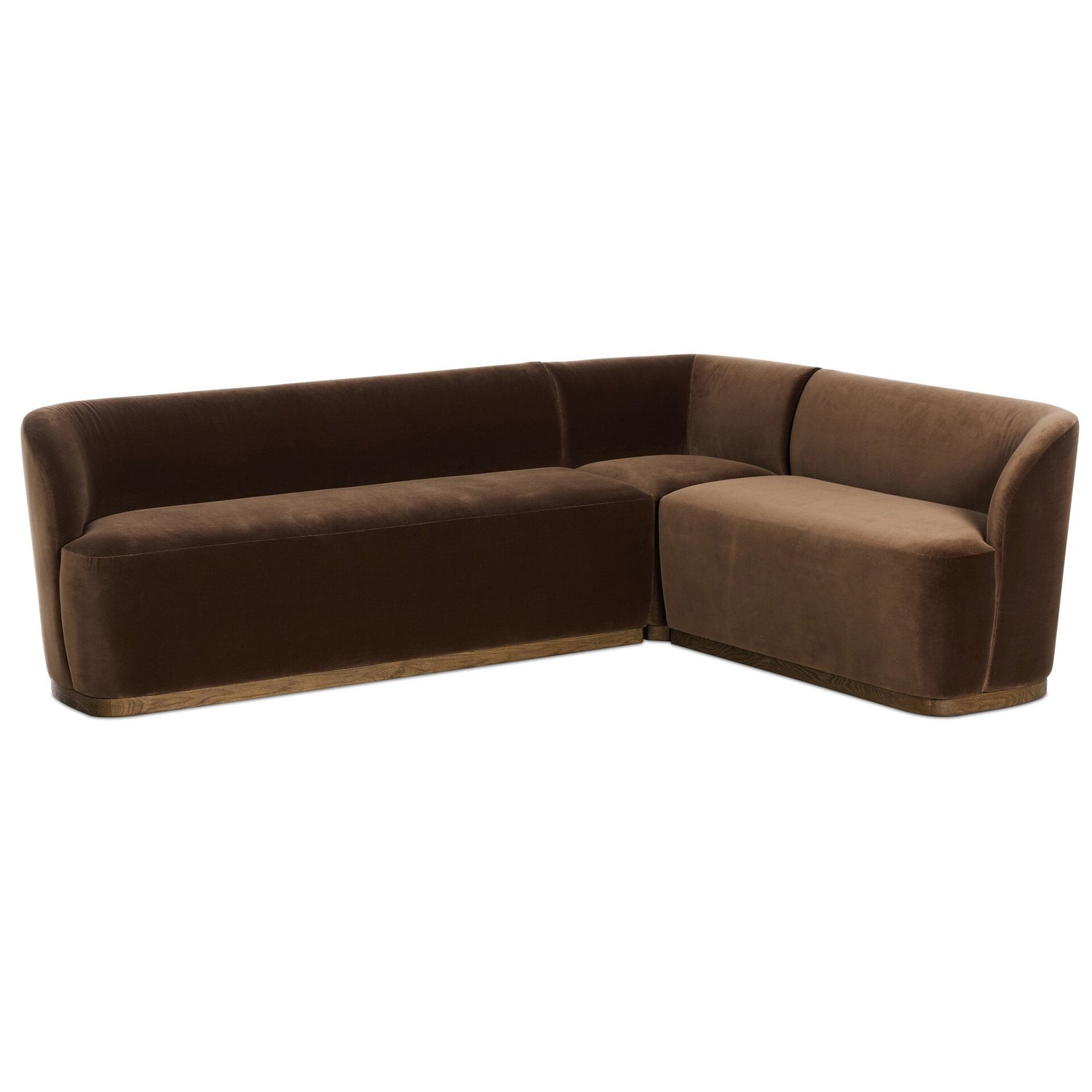 Four Hands Dorset Surrey Mink L-Shape Banquette styled view
